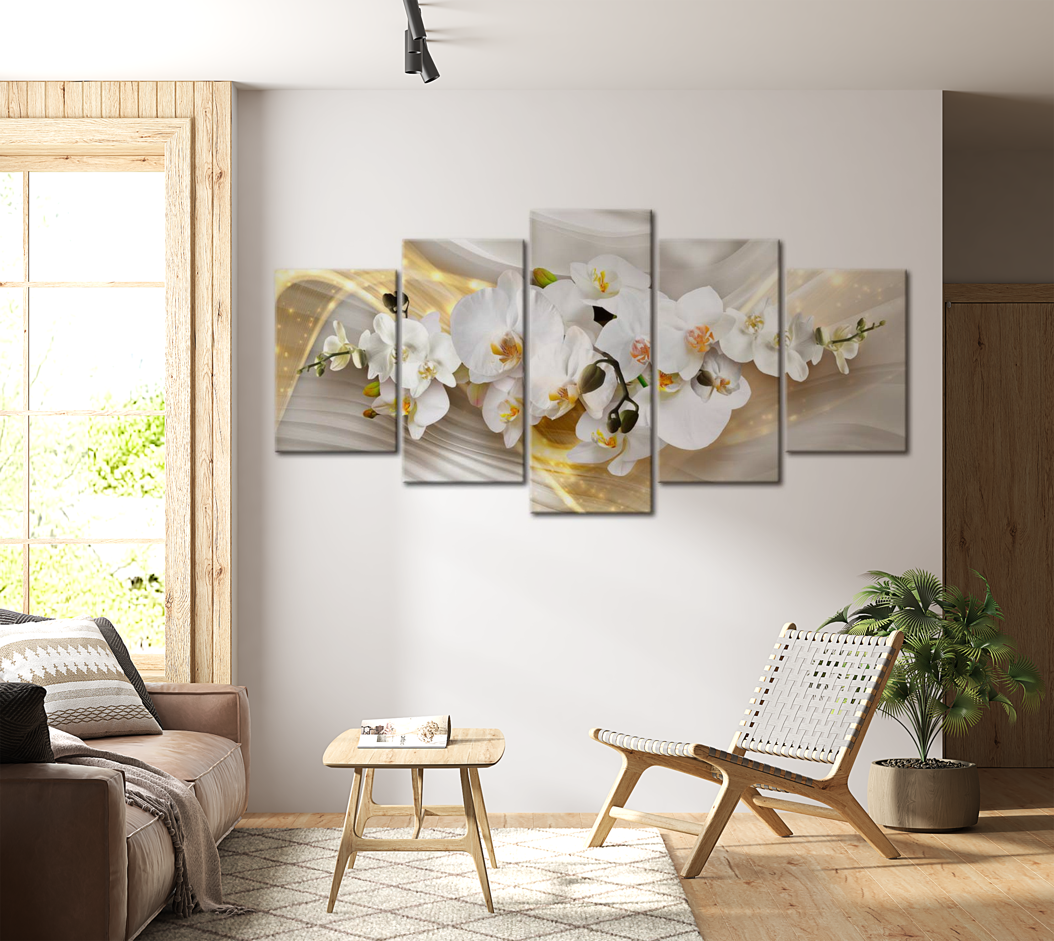 Stretched Canvas Floral Art - Sunny Cascade 40"Wx20"H