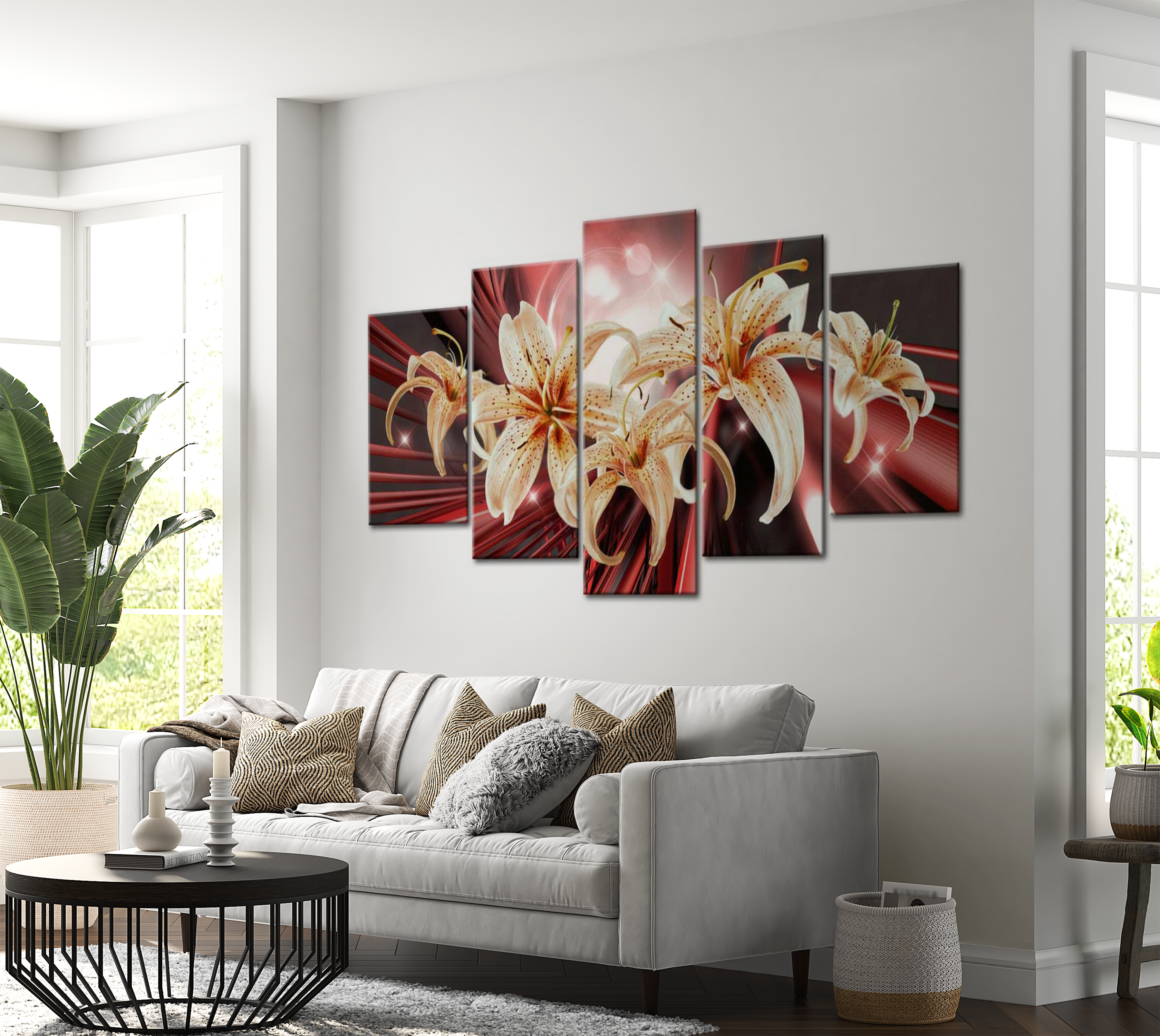 Floral Canvas Wall Art - The Magic Of Passion - 5 Pieces