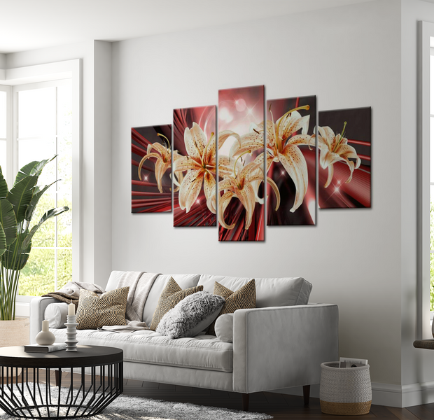Floral Canvas Wall Art - The Magic Of Passion - 5 Pieces