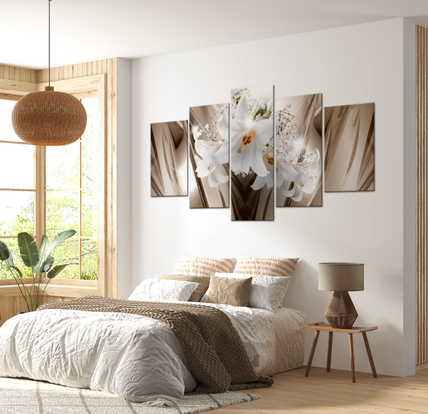 Floral Canvas Wall Art - Trapped Lily - 5 Pieces