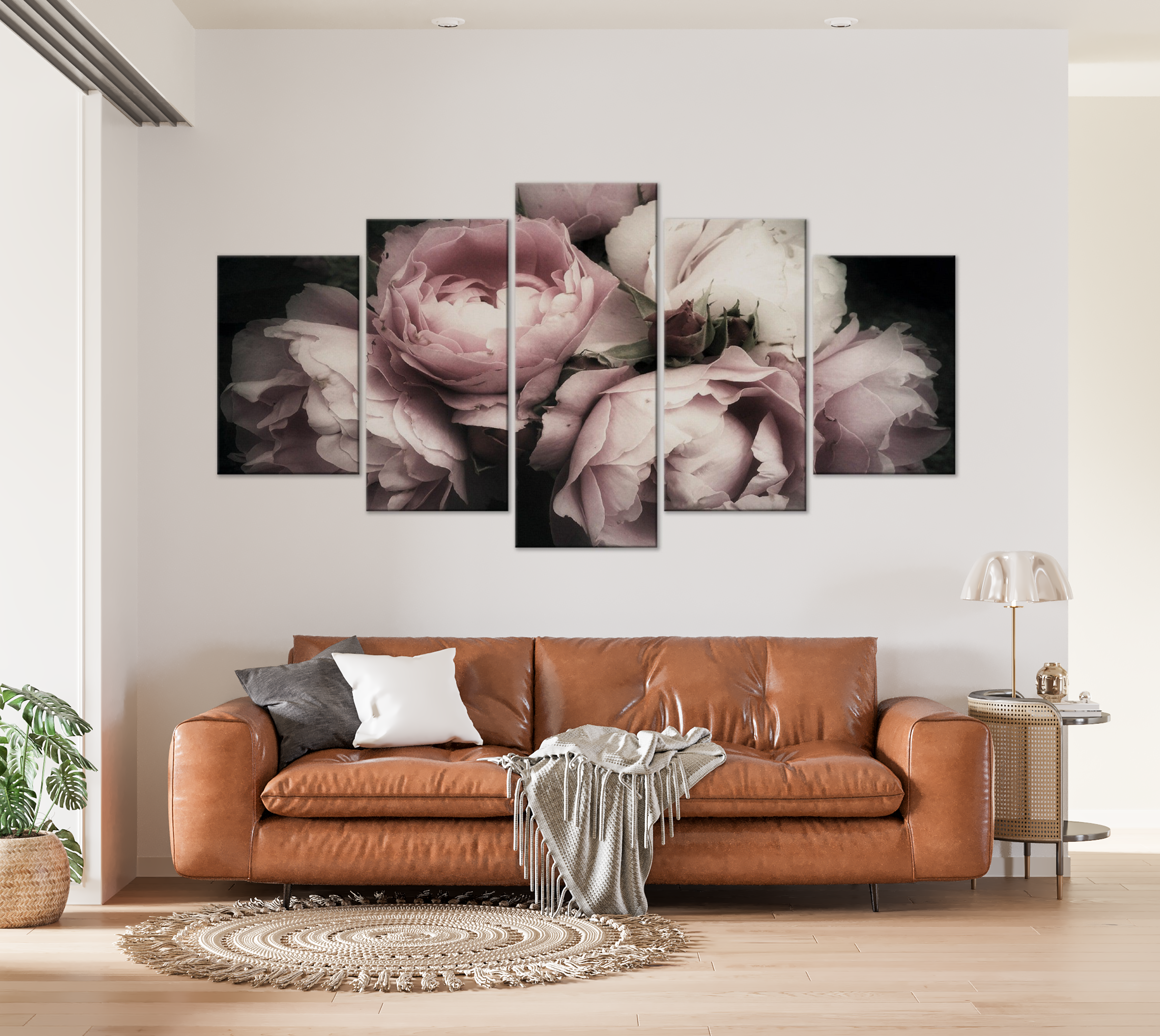 Stretched Canvas Floral Art - Smell Of Rose Wide 40"Wx20"H