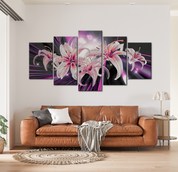 Floral Canvas Wall Art - Violet Inspiration - 5 Pieces