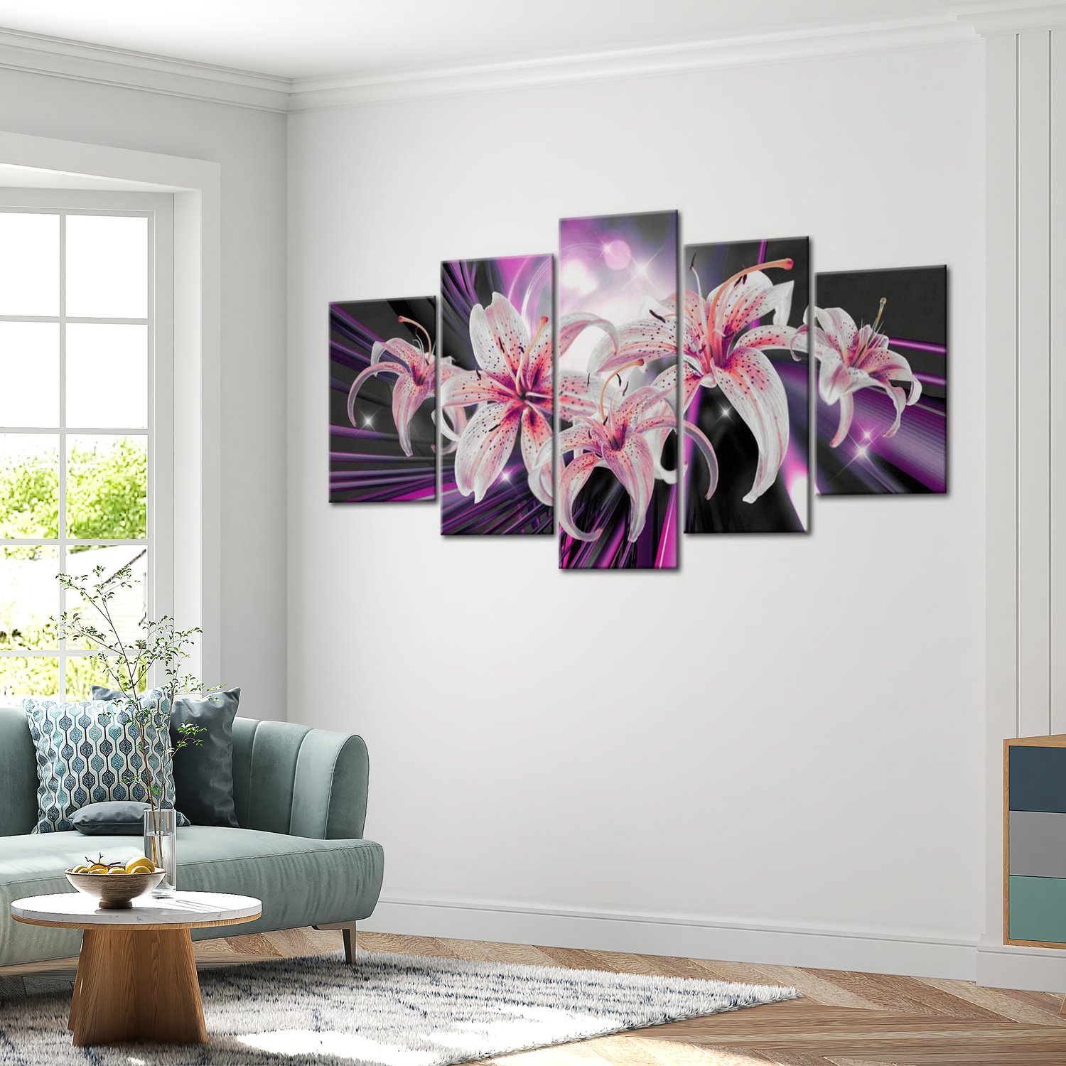 Stretched Canvas Floral Art - Violet Inspiration 40"Wx20"H