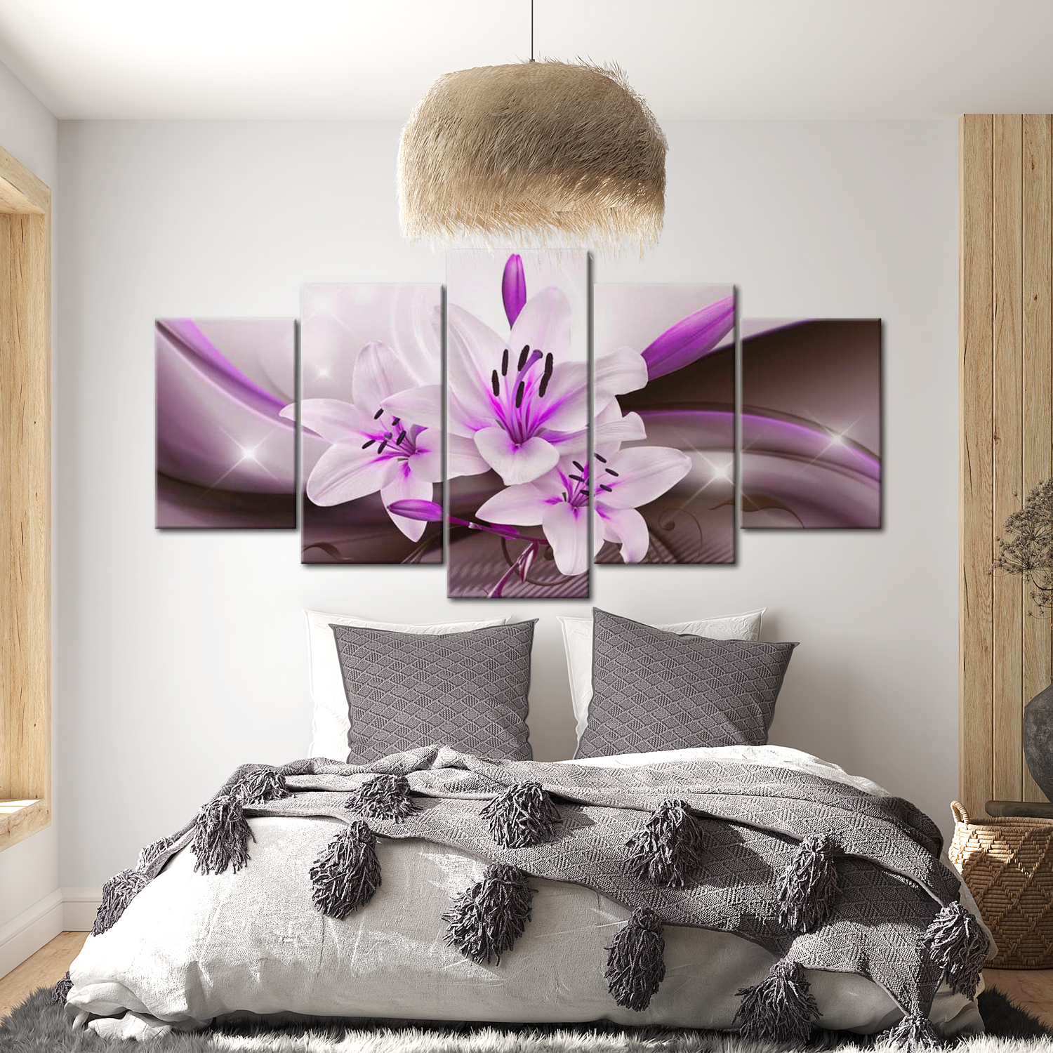Stretched Canvas Floral Art - Violet Desert Lily 40"Wx20"H