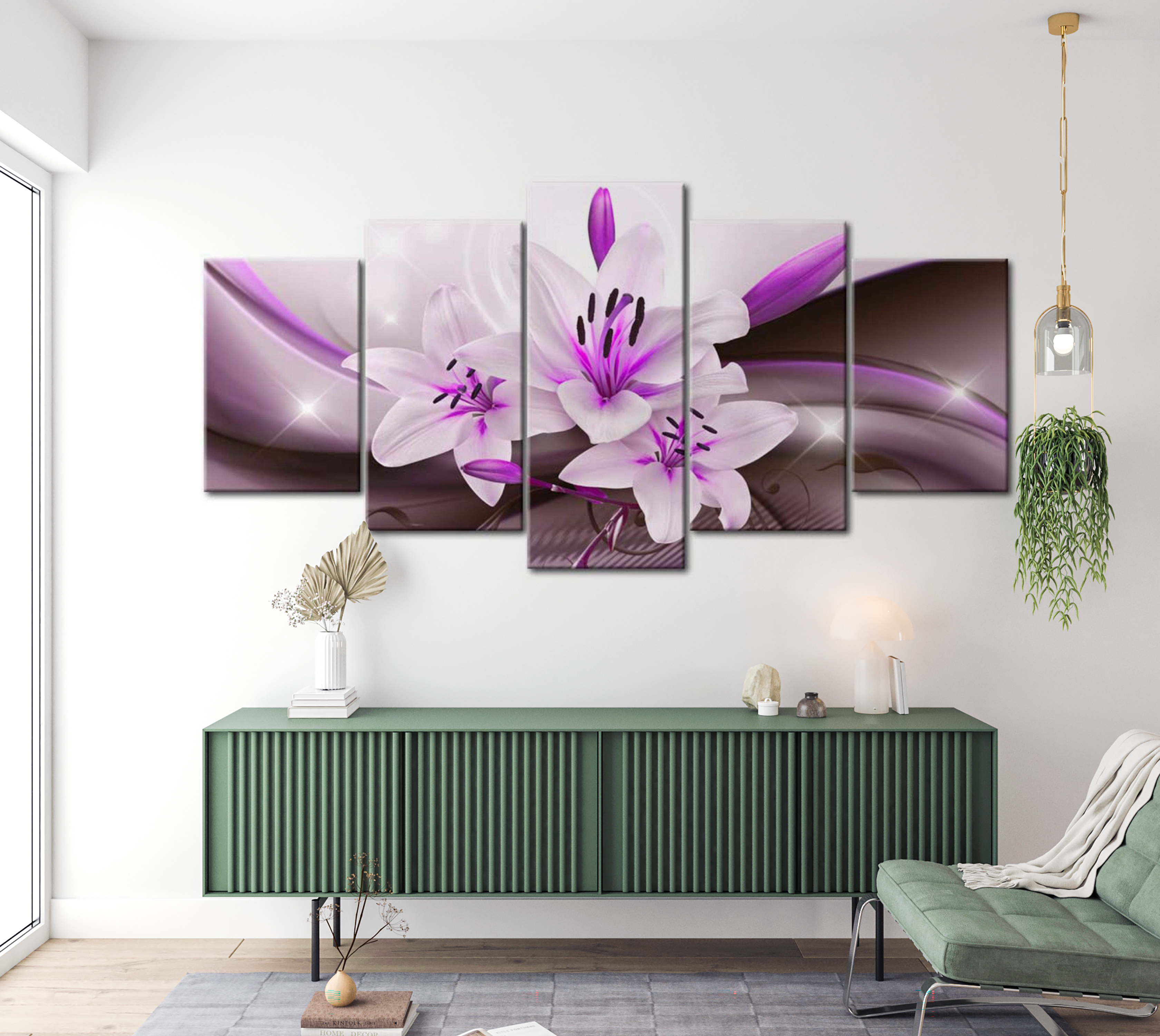 Stretched Canvas Floral Art - Violet Desert Lily 40"Wx20"H