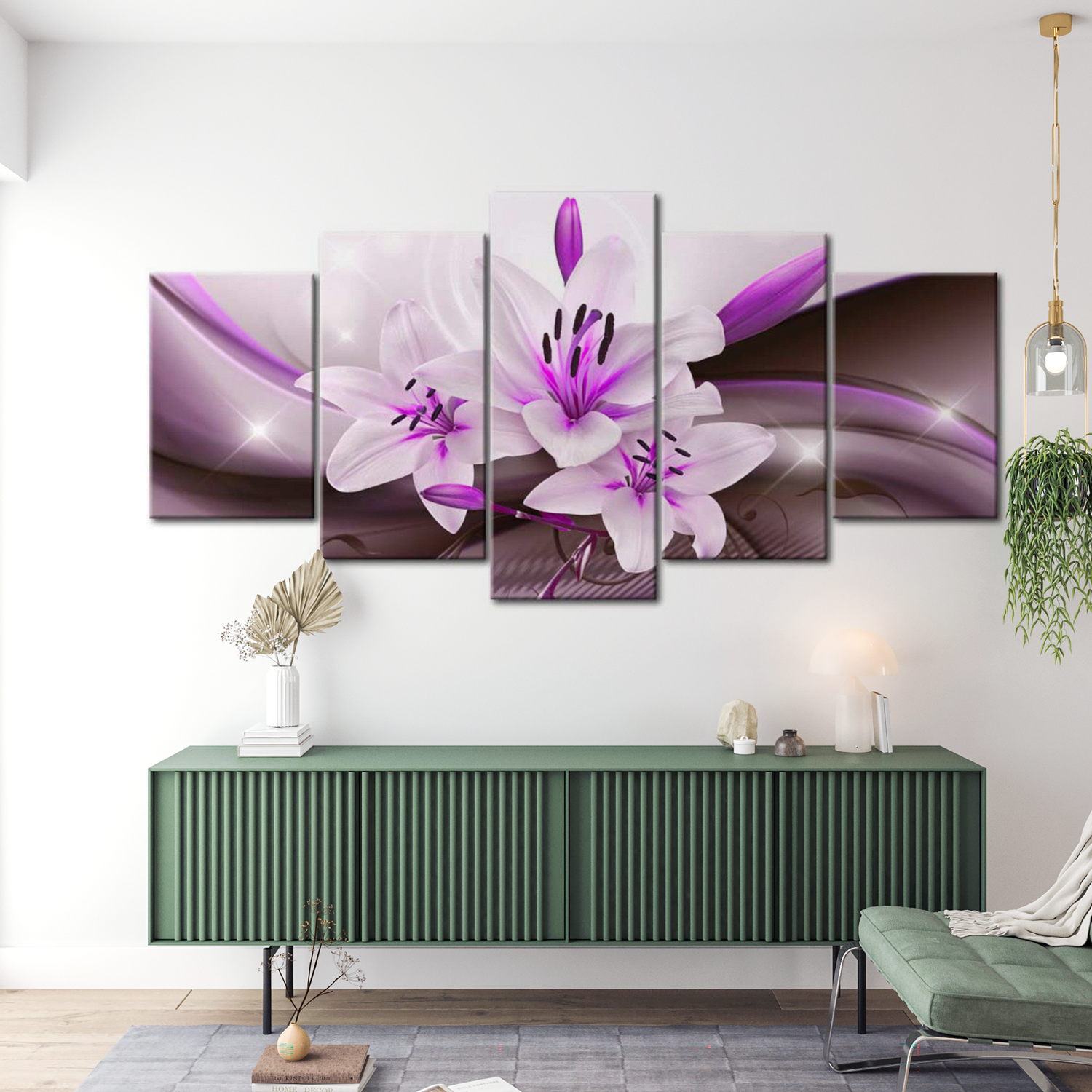 Stretched Canvas Floral Art - Violet Desert Lily 40"Wx20"H