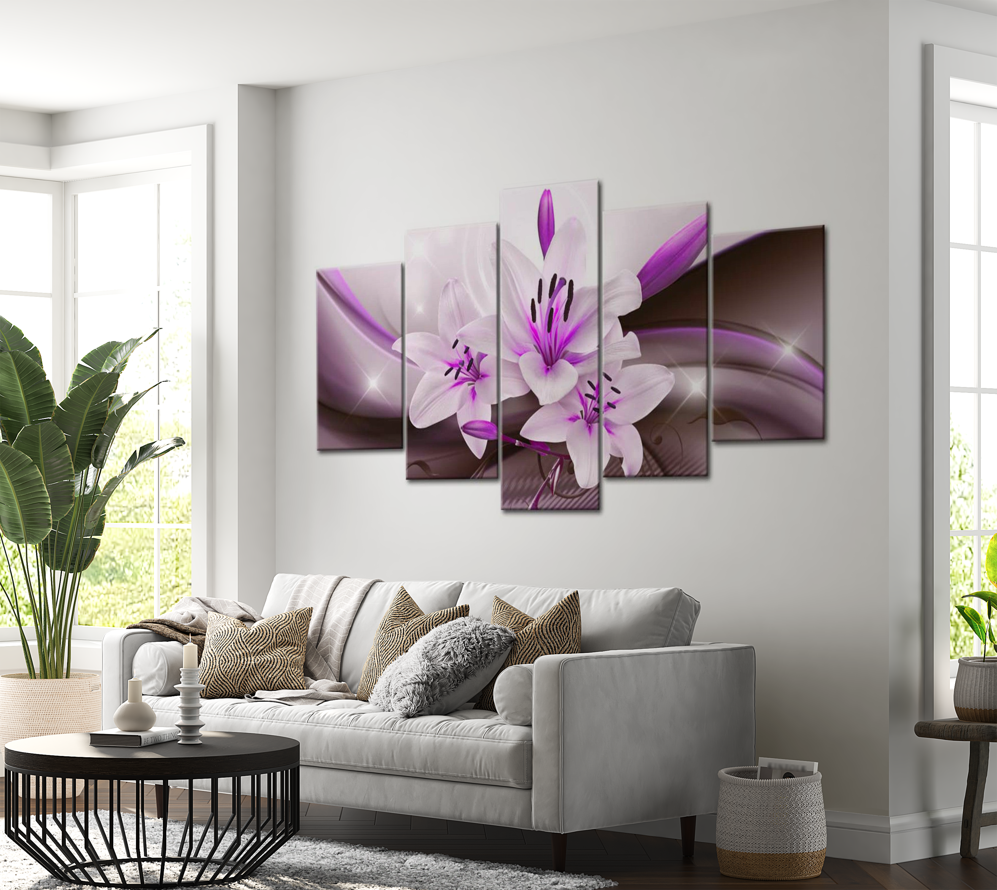 Stretched Canvas Floral Art - Violet Desert Lily 40"Wx20"H