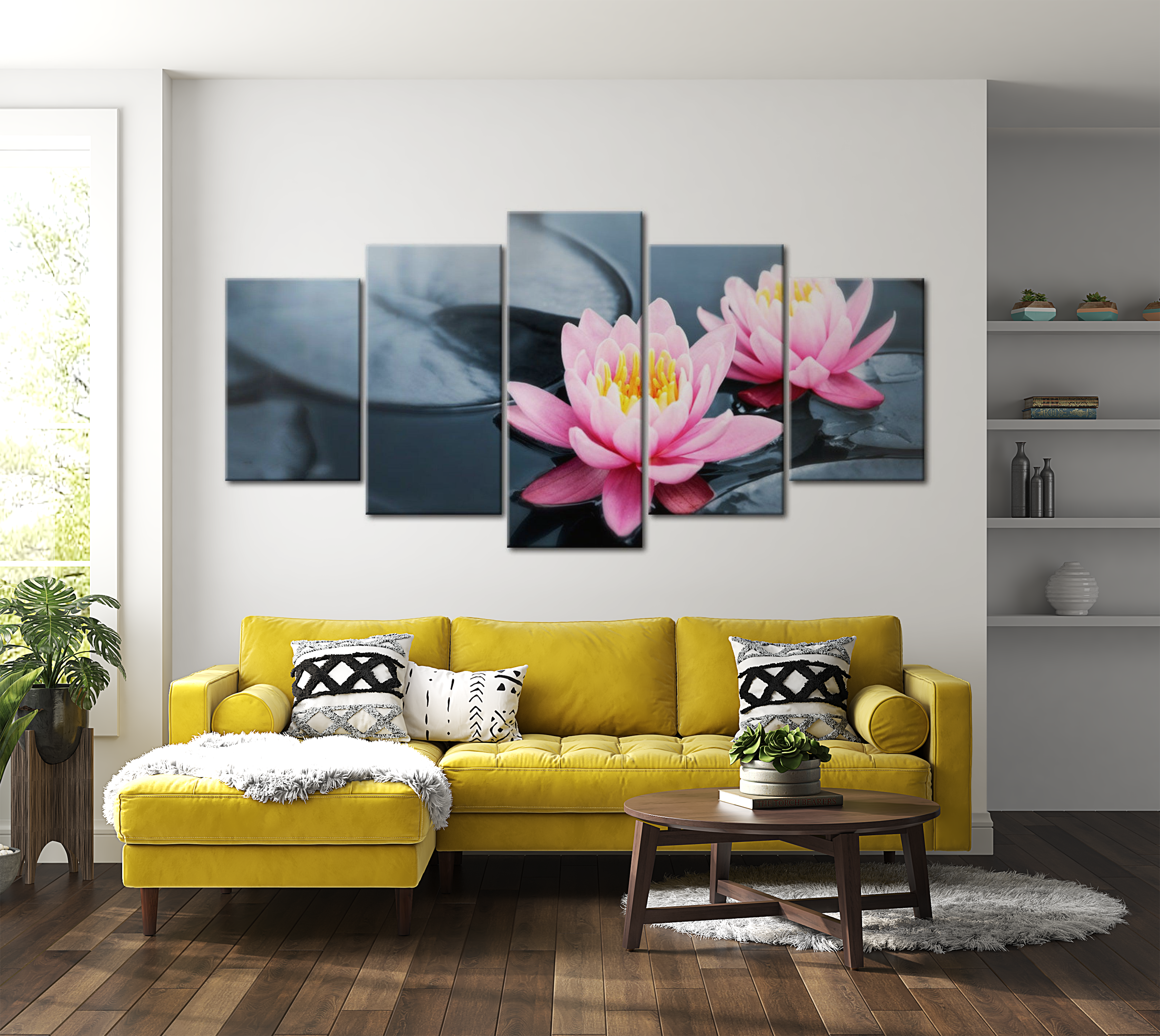 Stretched Canvas Floral Art - Waterlily Dream 40"Wx20"H