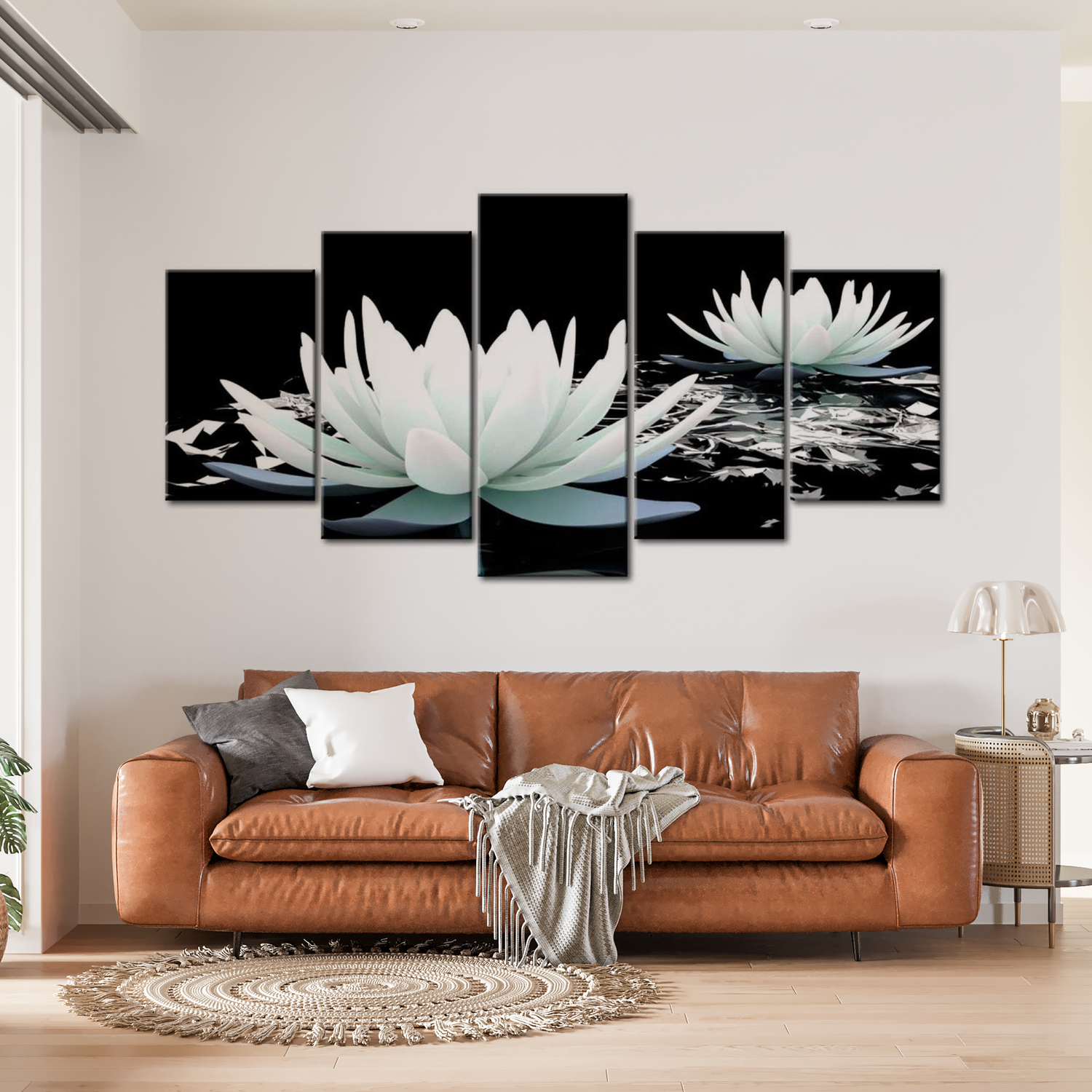 Stretched Canvas Floral Art - Alabaster Reflection 40"Wx20"H