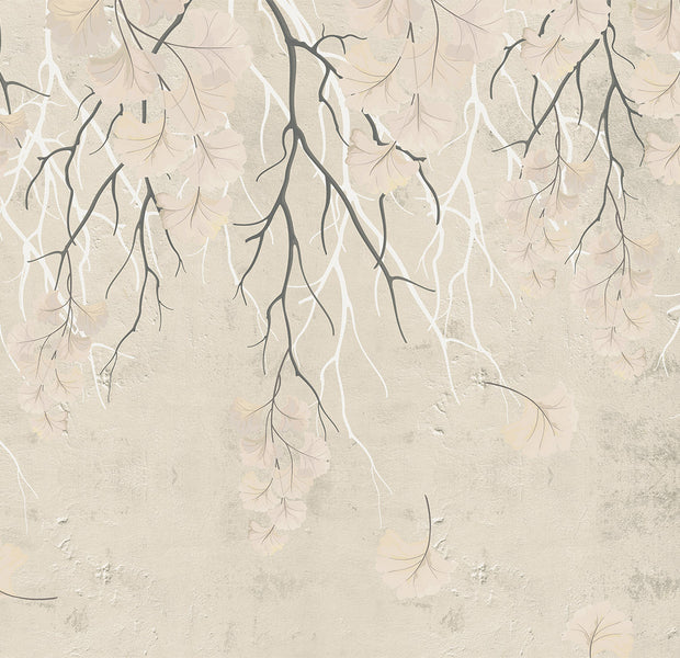 Floral Wallpaper Wall Mural - Abstract Falling Leaves