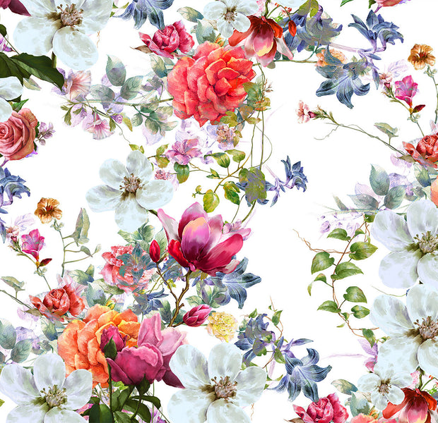 Floral Wallpaper Wall Mural - Colored Bouquet