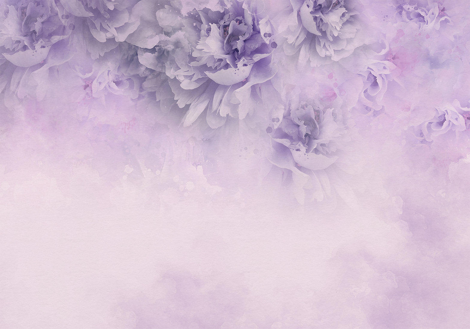 Floral Wallpaper Wall Mural - Light Purple Floral Composition