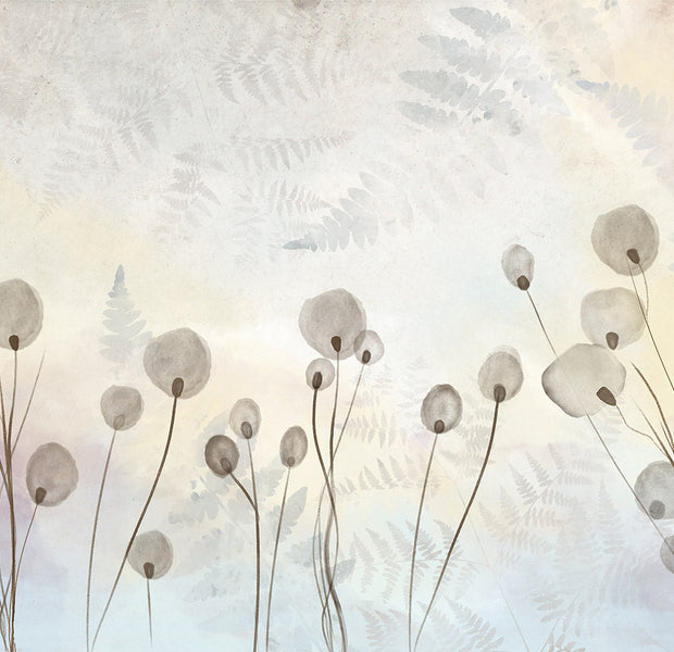 Floral Wallpaper Wall Mural - Misty Monday Morning