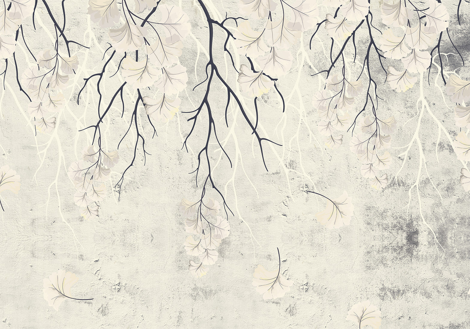 Floral Wallpaper Wall Mural - Mysterious Hanging Plants