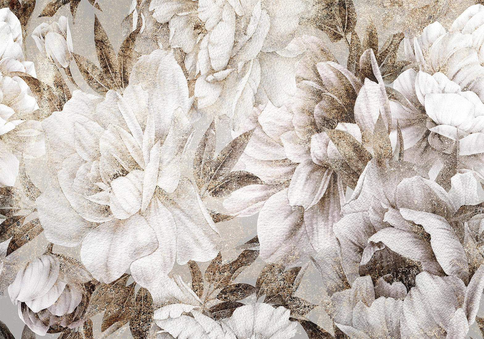 Floral Wallpaper Wall Mural - Vintage Blooming
