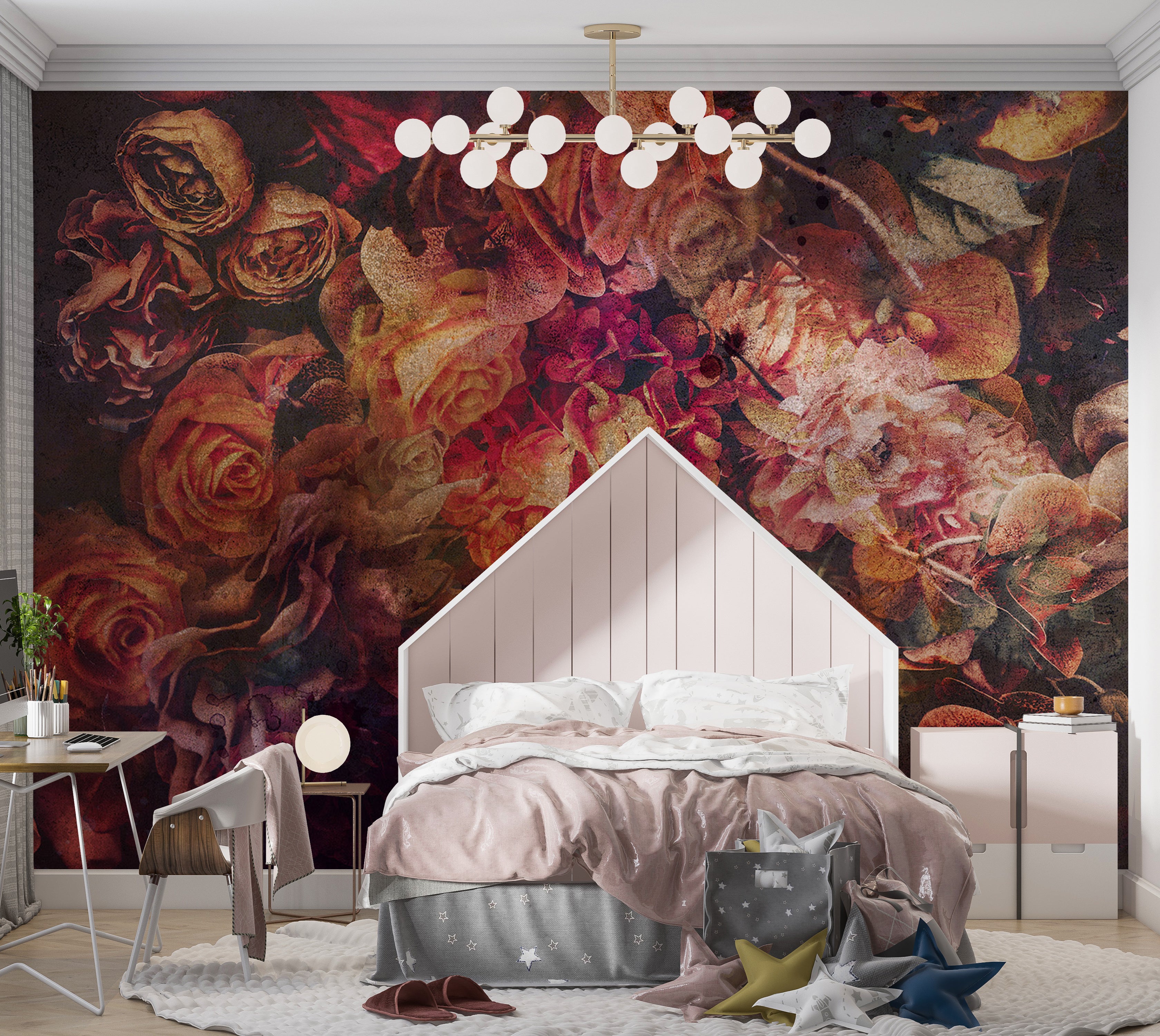 Floral Wallpaper Wall Mural - Vintage Flowers