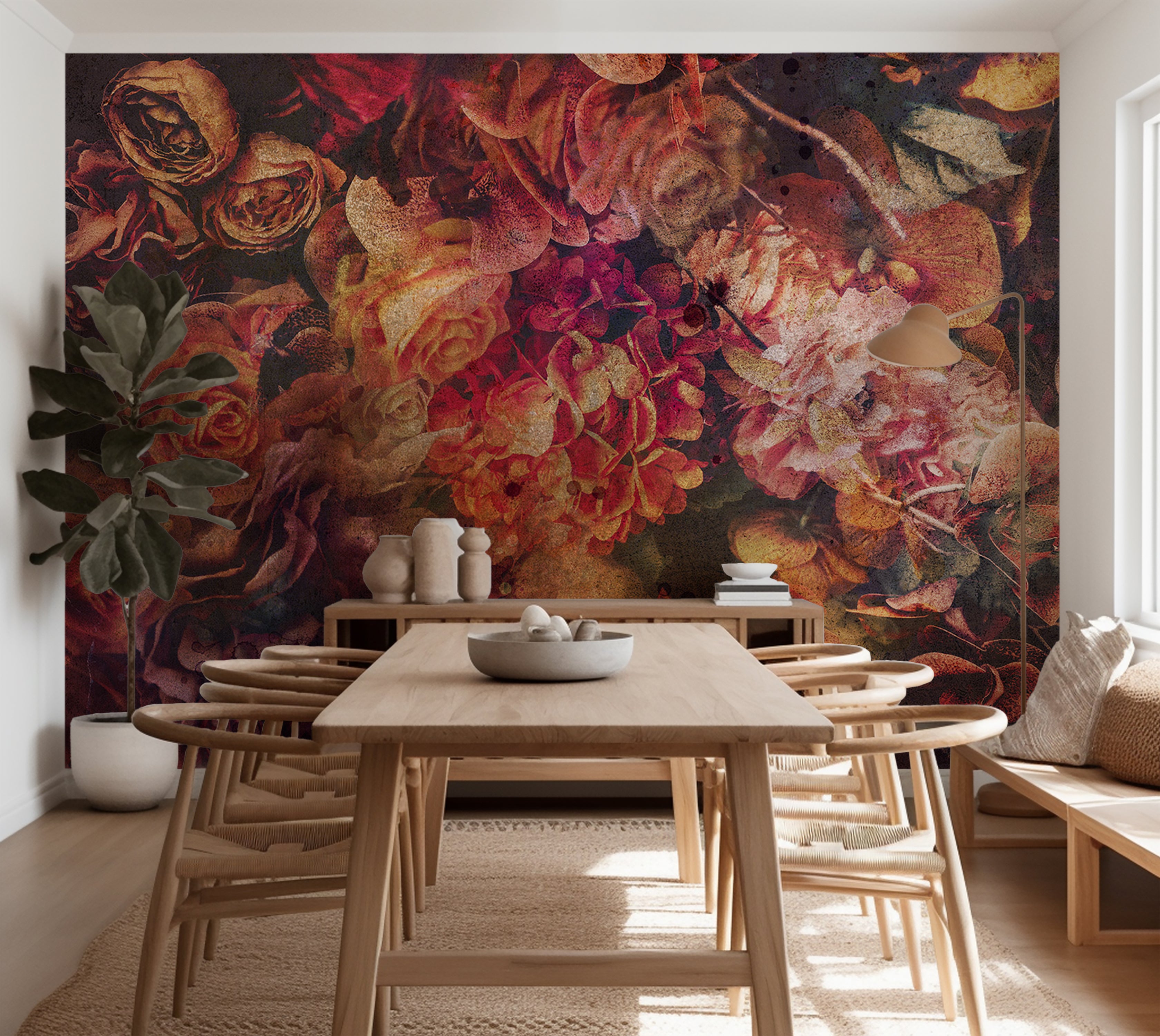 Floral Wallpaper Wall Mural - Vintage Flowers