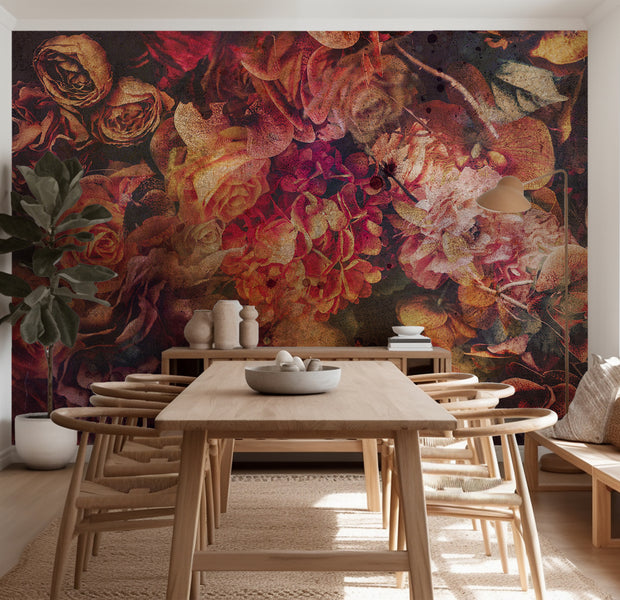 Floral Wallpaper Wall Mural - Vintage Flowers