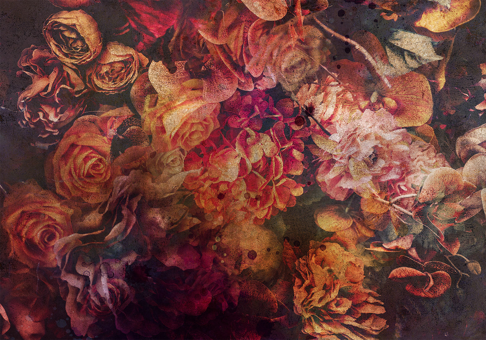 Floral Wallpaper Wall Mural - Vintage Flowers