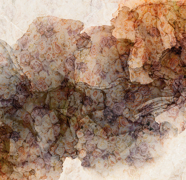 Floral Wallpaper Wall Mural - Woven With Roses