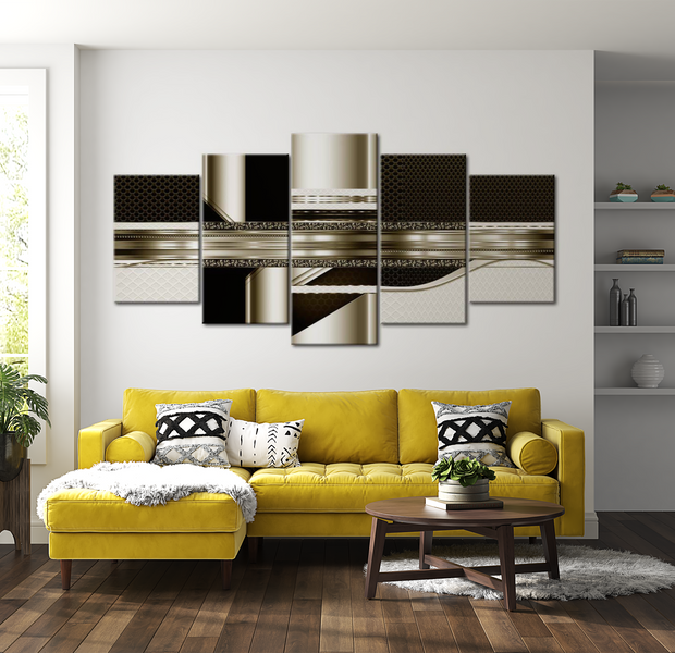 Glam Canvas Wall Art - Abstract Lines - 5 Pieces