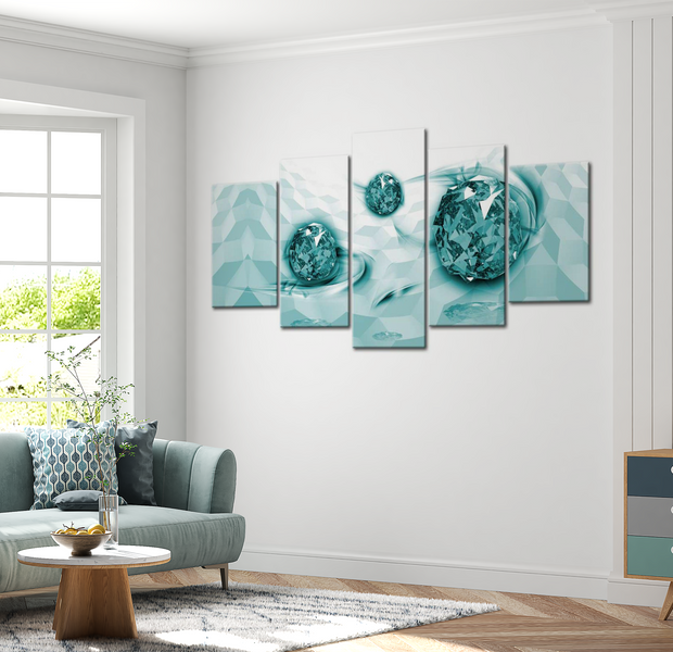 Glam Canvas Wall Art - Blue Diamond Fantasy - 5 Pieces