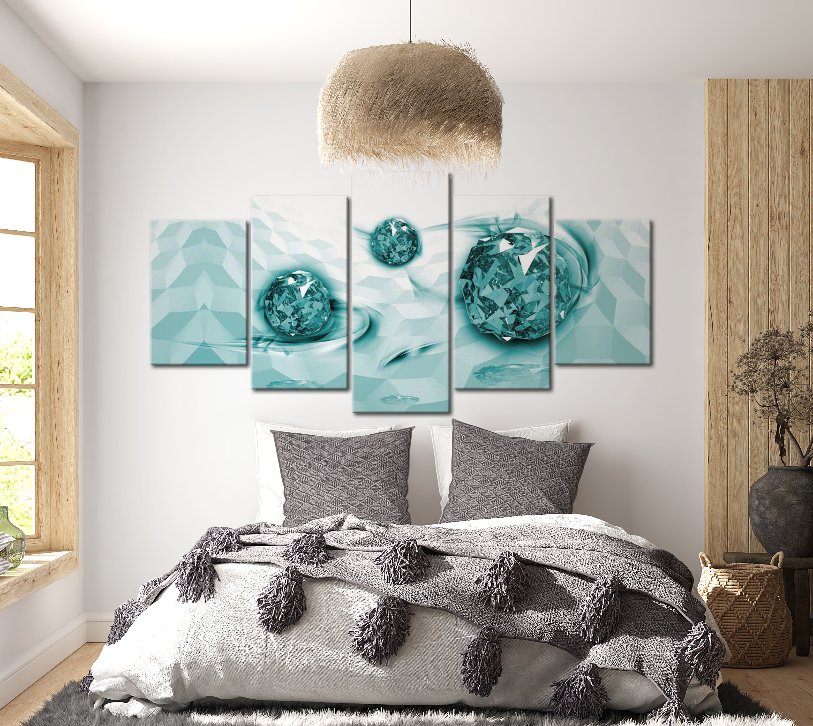 Stretched Canvas Glamour Art - Embedded In Turquoise 40"Wx20"H