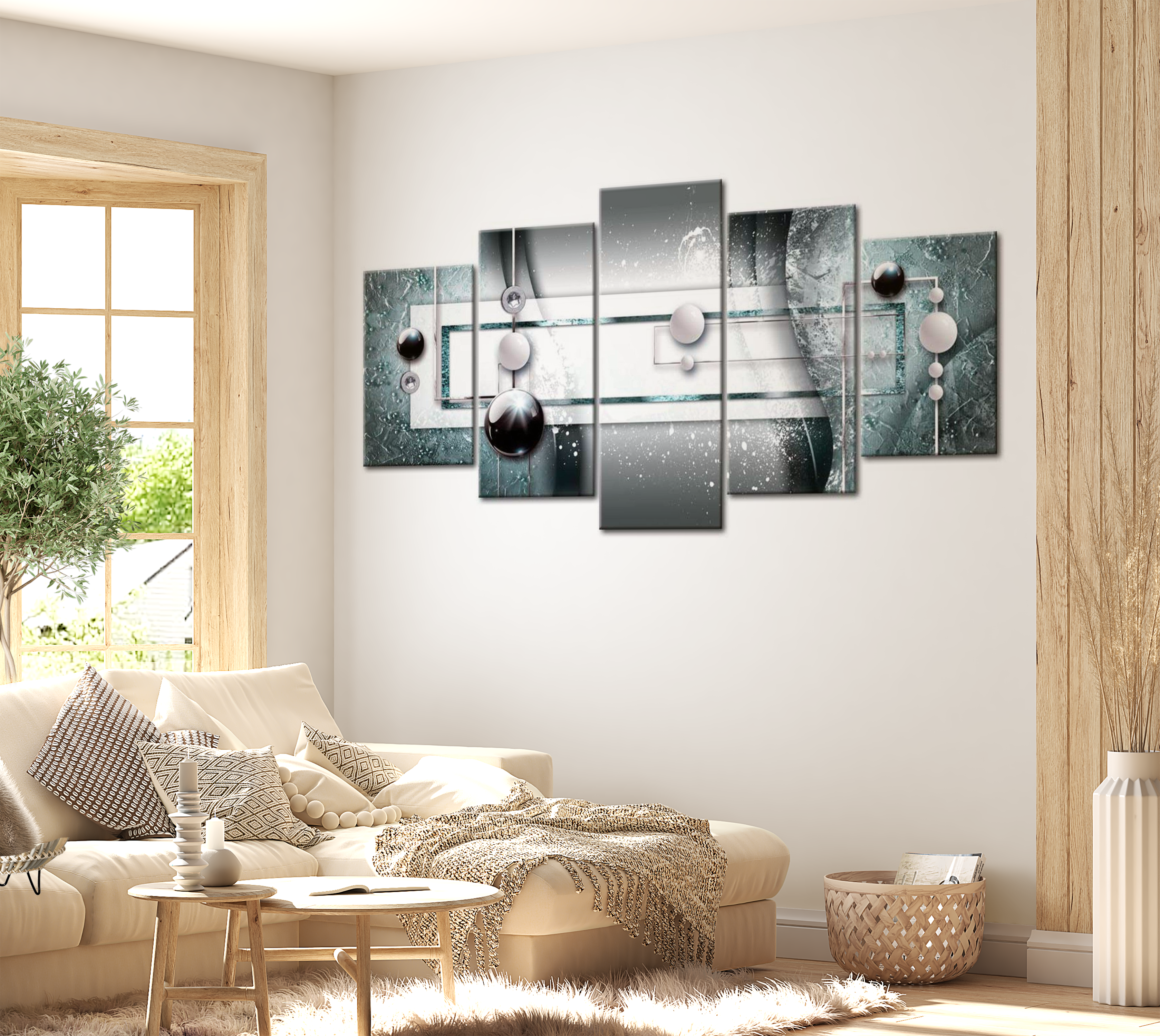 Stretched Canvas Glamour Art - Blue Harmony 40"Wx20"H