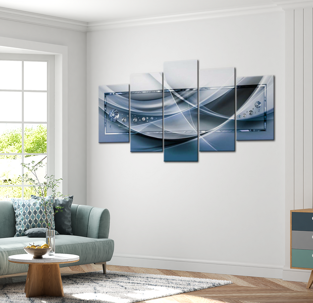 Glam Canvas Wall Art - Blue Rays - 5 Pieces