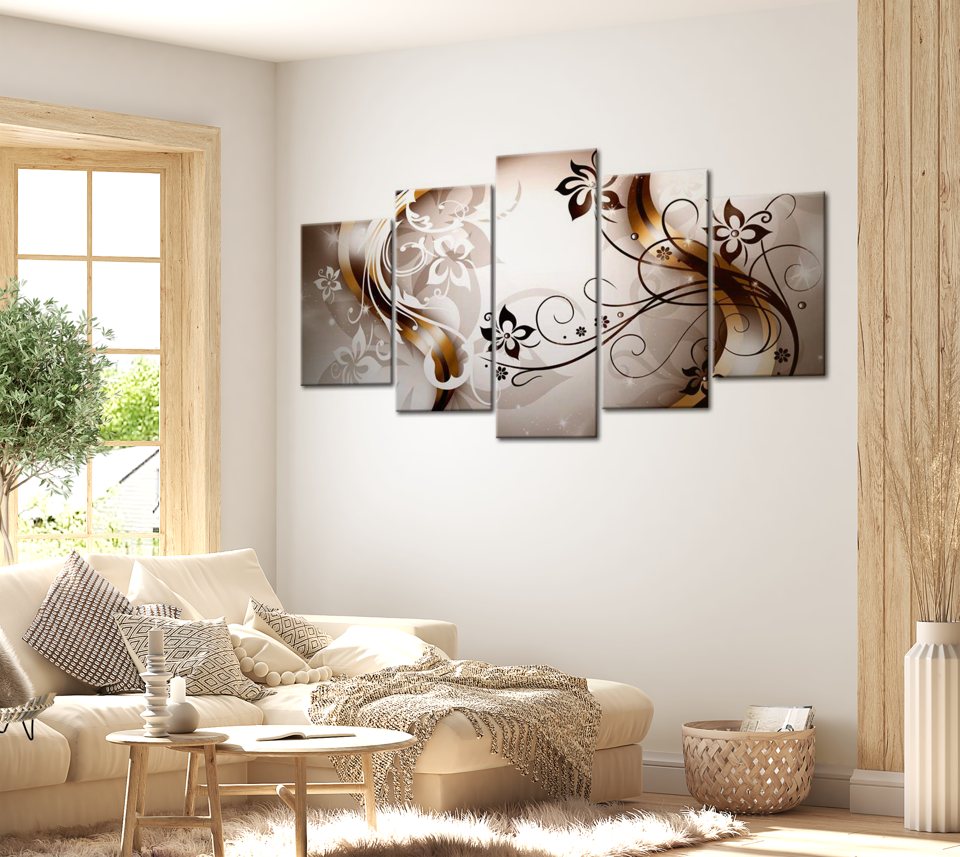 Glam Canvas Wall Art - Brown Delicacy - 5 Pieces