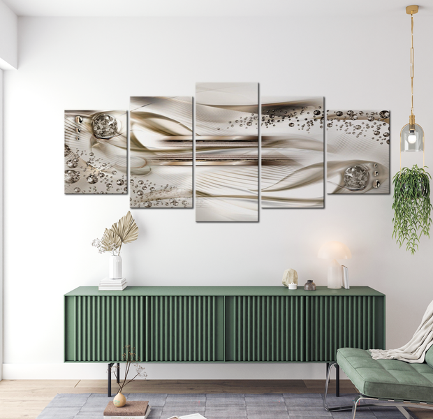 Glam Canvas Wall Art - Champagne Bubbles - 5 Pieces