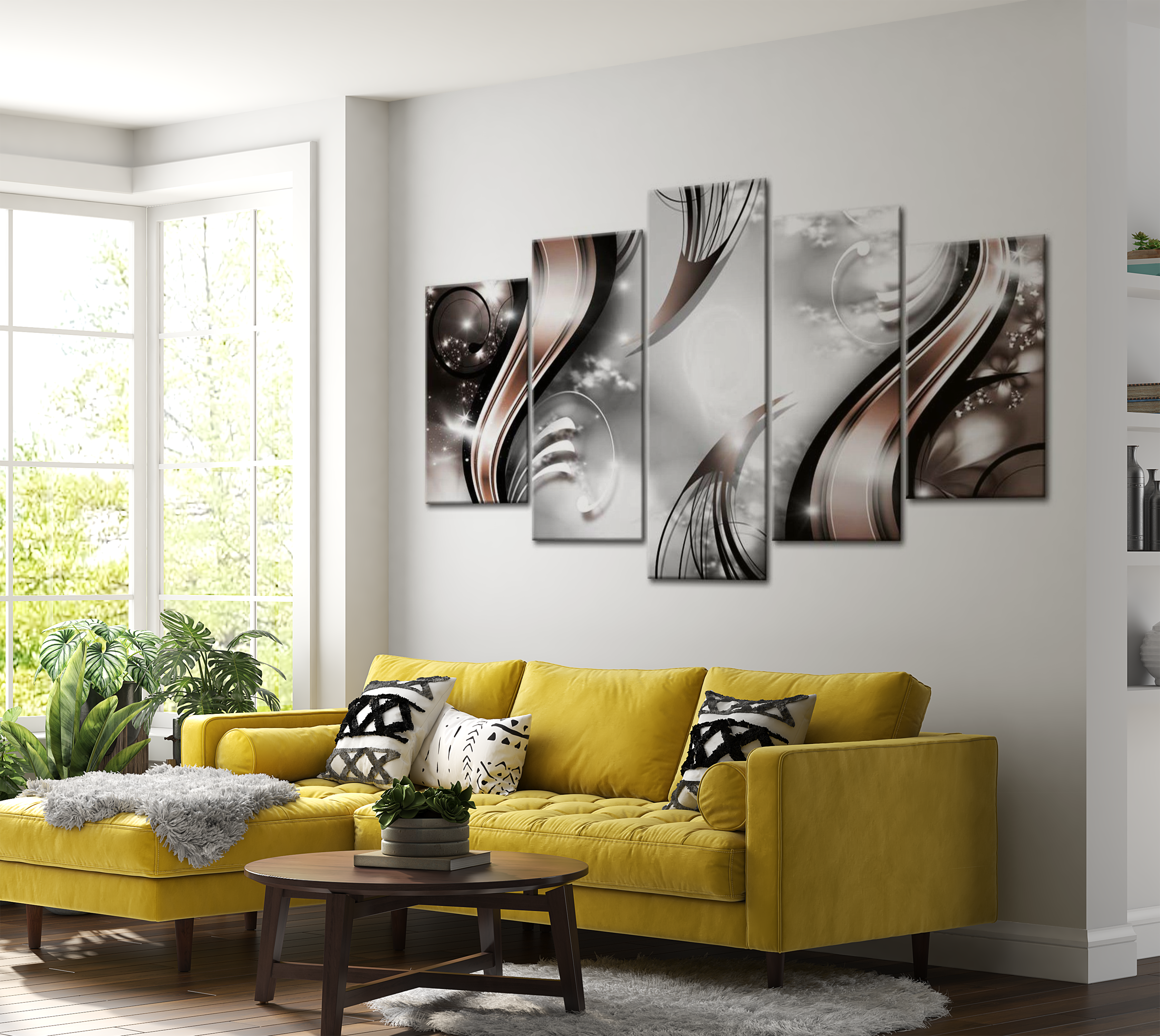 Glam Canvas Wall Art - Cinnamon Mirage - 5 Pieces