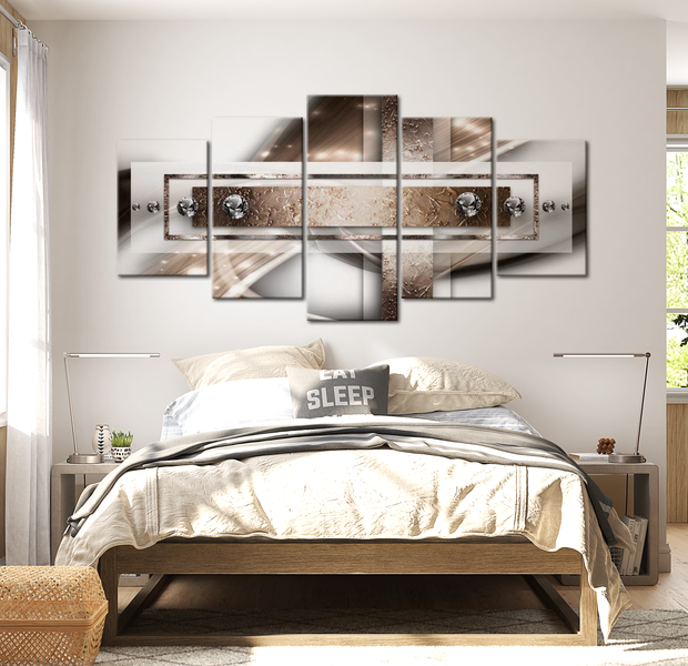 Glam Canvas Wall Art - Cinnamon Wave - 5 Pieces