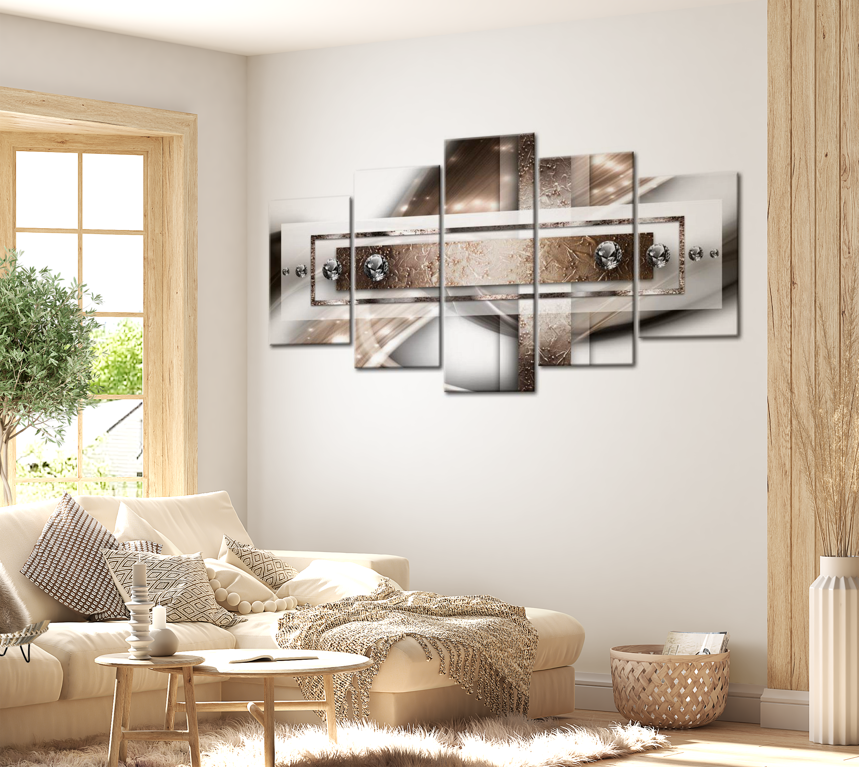 Stretched Canvas Glamour Art - Cinnamon Wave 40"Wx20"H