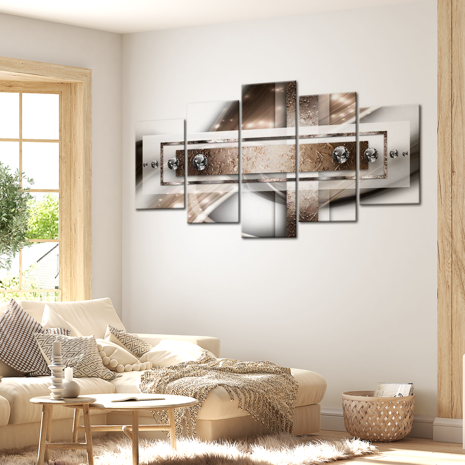 Stretched Canvas Glamour Art - Cinnamon Wave 40"Wx20"H
