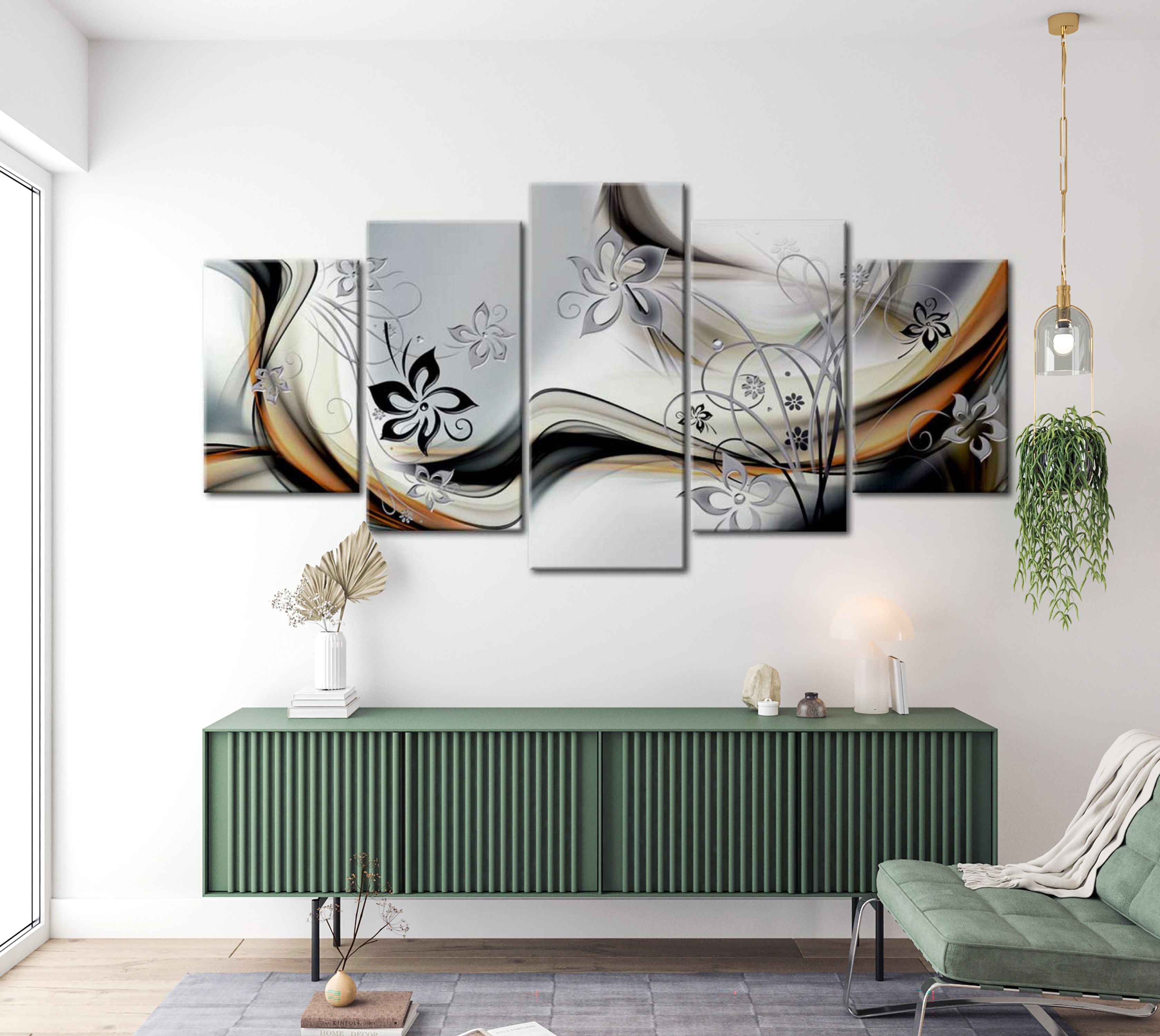 Glam Canvas Wall Art - Dance Of Lightness - 5 Pieces