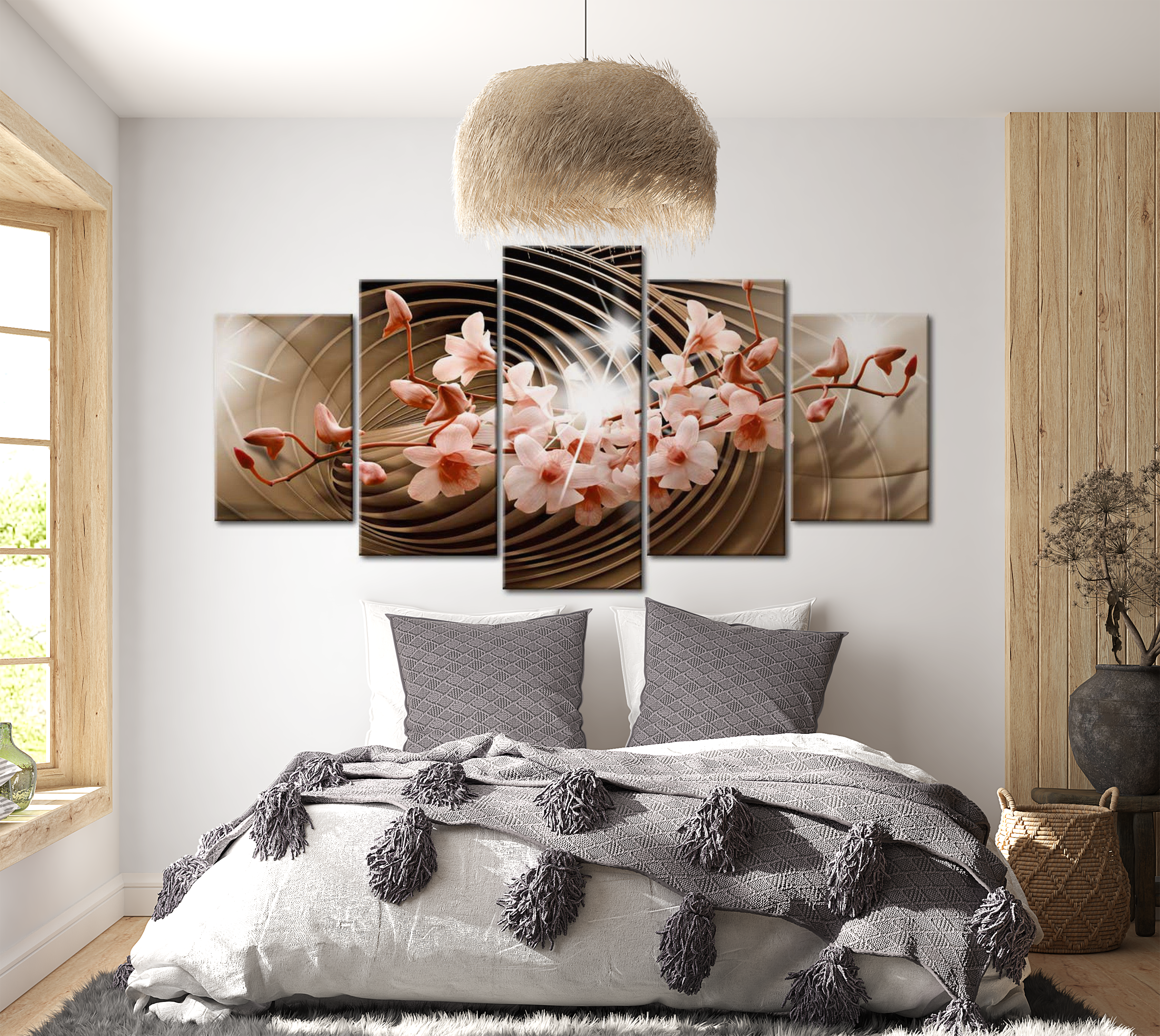 Glam Canvas Wall Art - Dazzling Spiral - 5 Pieces