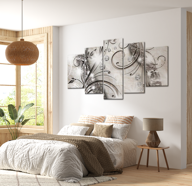 Glam Canvas Wall Art - Diamond Twig - 5 Pieces