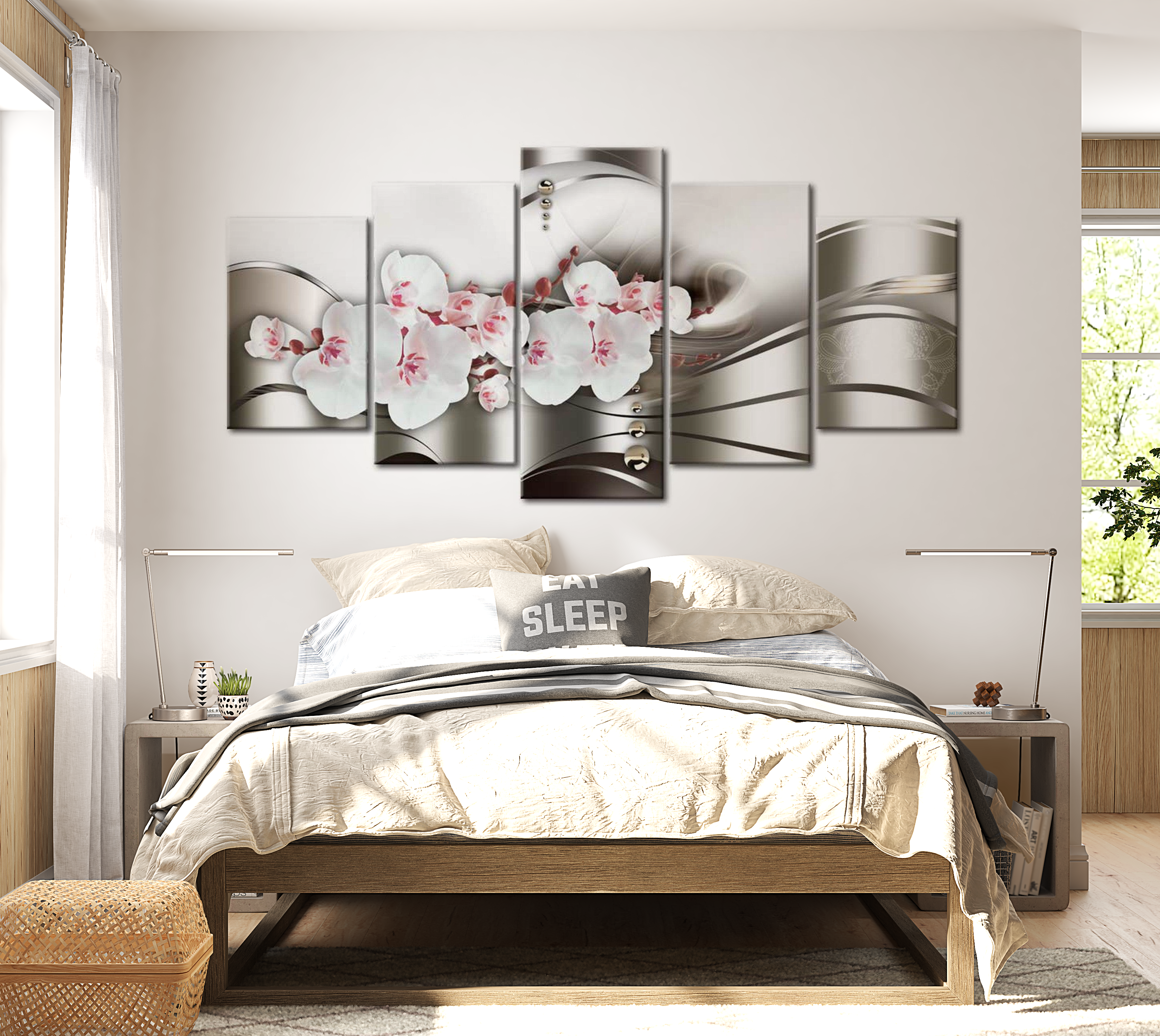 Stretched Canvas Glamour Art - The Beauty Of Orchids 40"Wx20"H