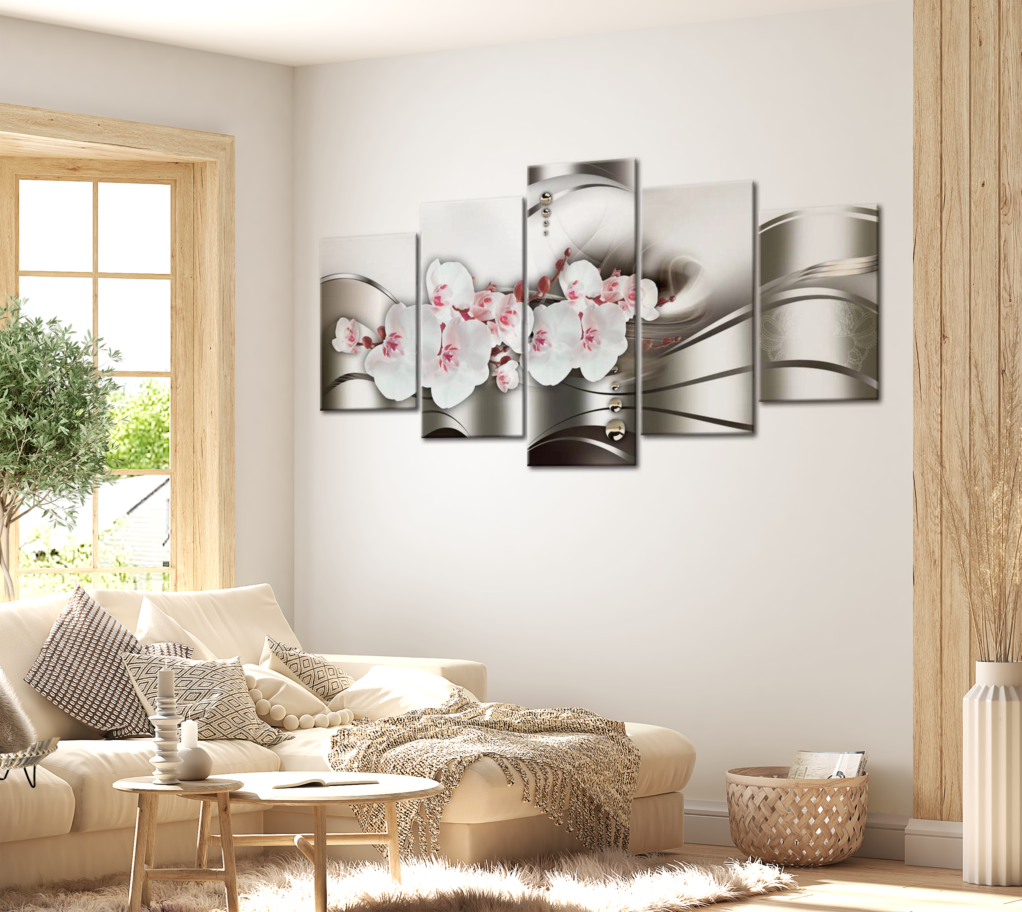 Stretched Canvas Glamour Art - The Beauty Of Orchids 40"Wx20"H