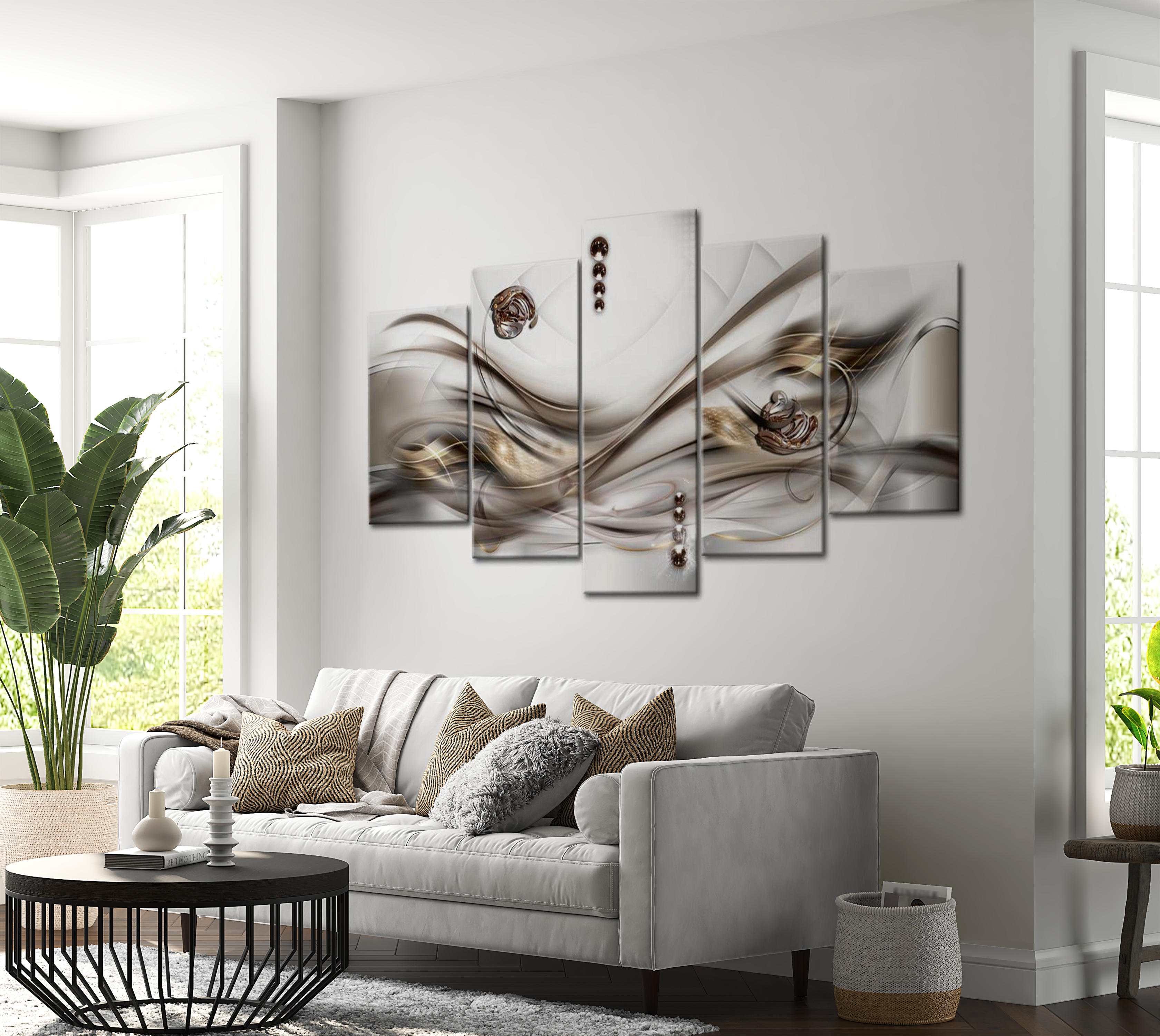 Glam Canvas Wall Art - Dreamy Waves - 5 Pieces