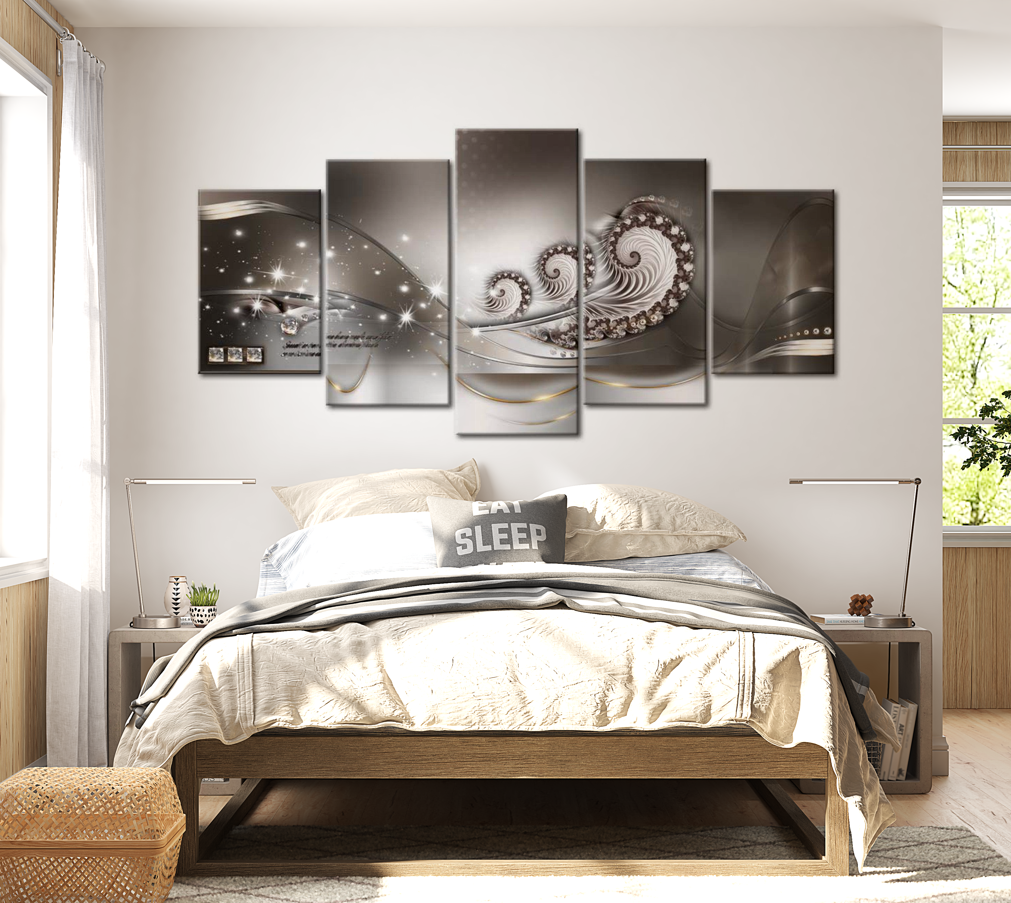 Stretched Canvas Glamour Art - Three Shells 40"Wx20"H