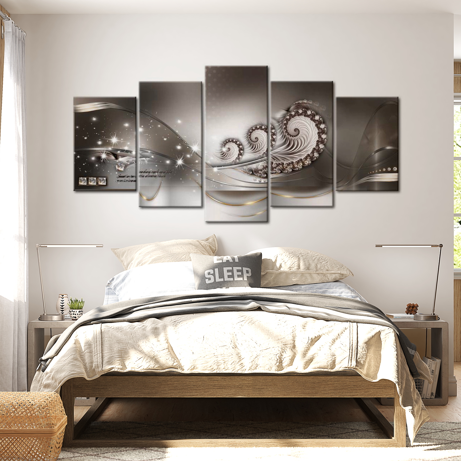 Stretched Canvas Glamour Art - Three Shells 40"Wx20"H