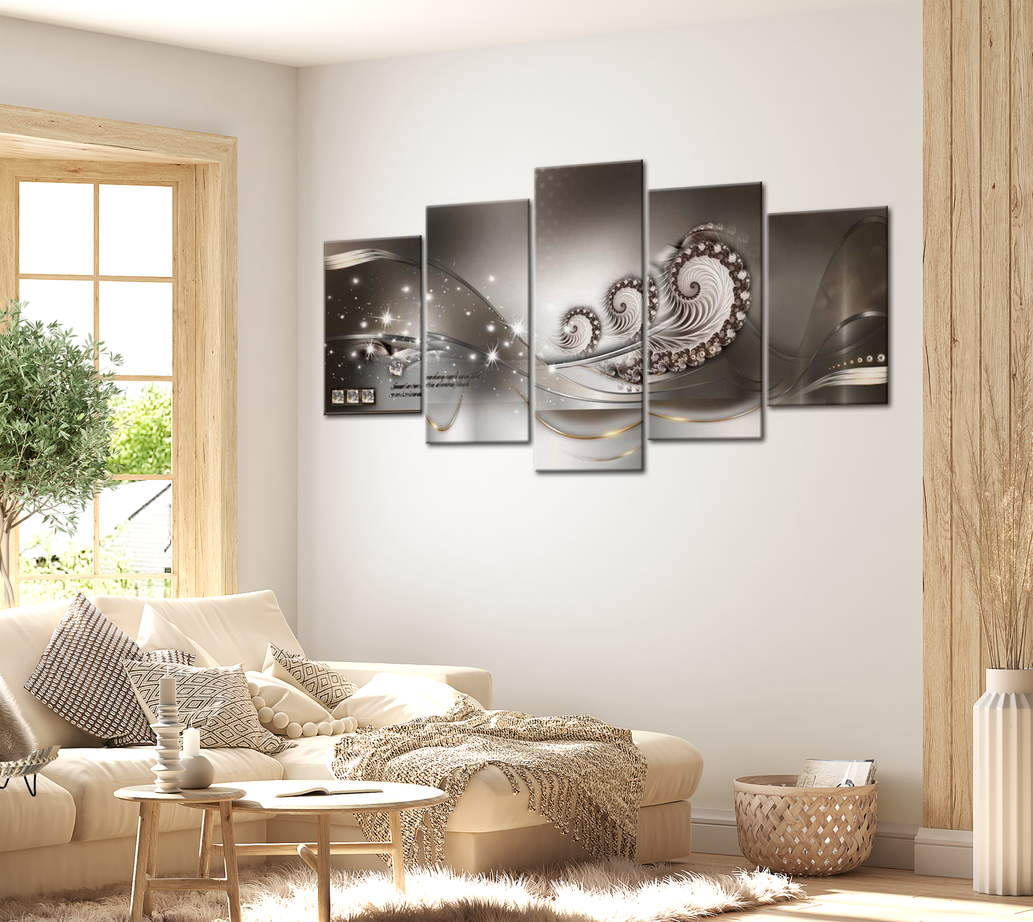 Stretched Canvas Glamour Art - Three Shells 40"Wx20"H