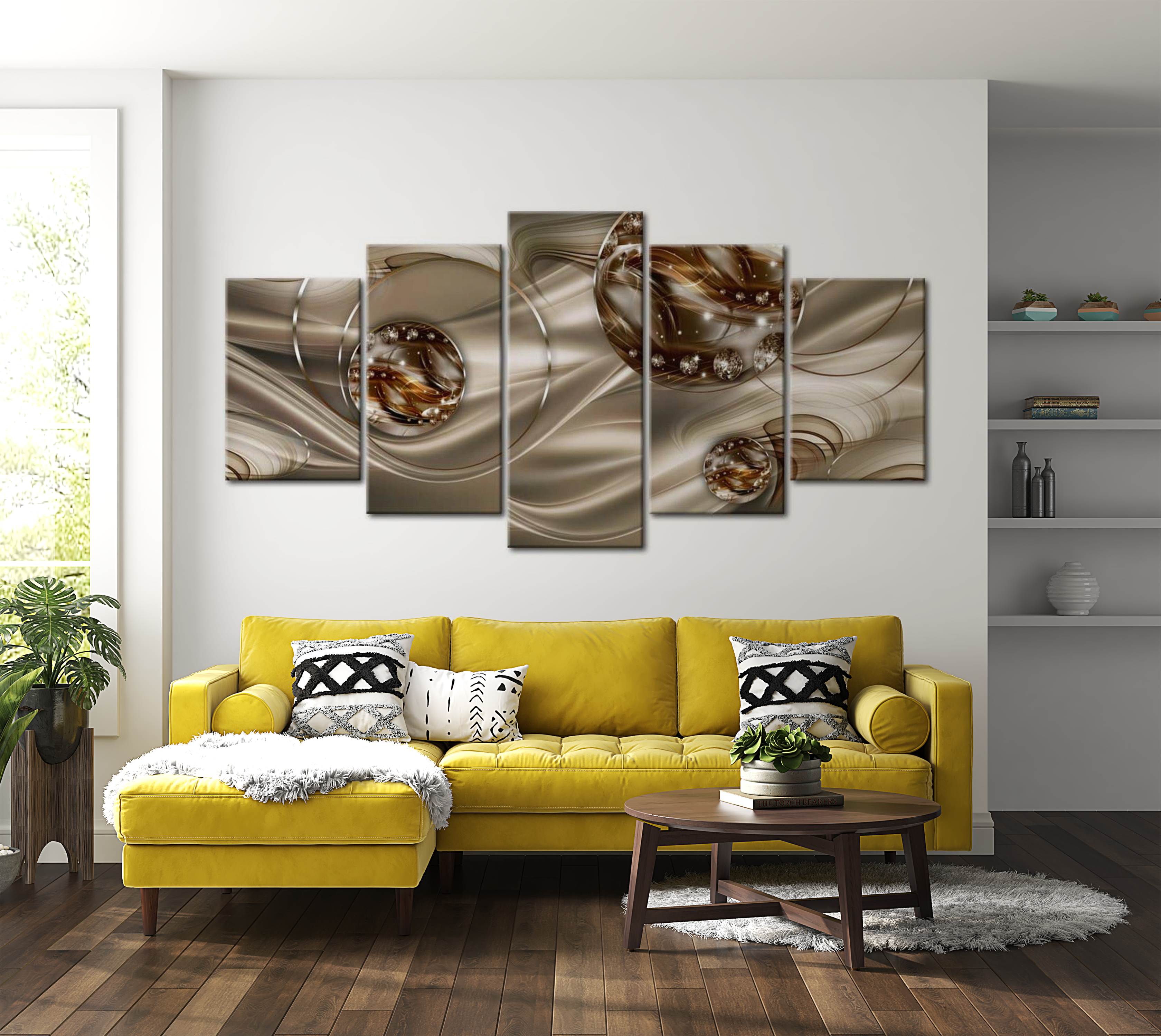 Glam Canvas Wall Art - Enchanted Bronze - 5 Pieces