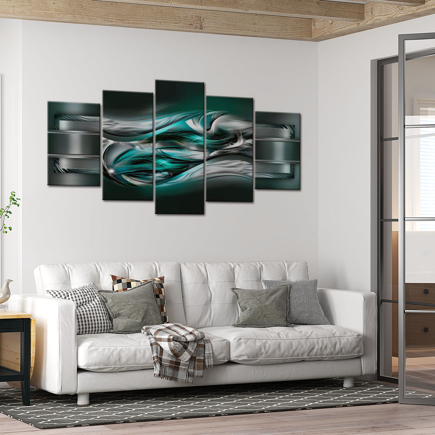 Stretched Canvas Glamour Art - Mint - Fragrance 40"Wx20"H