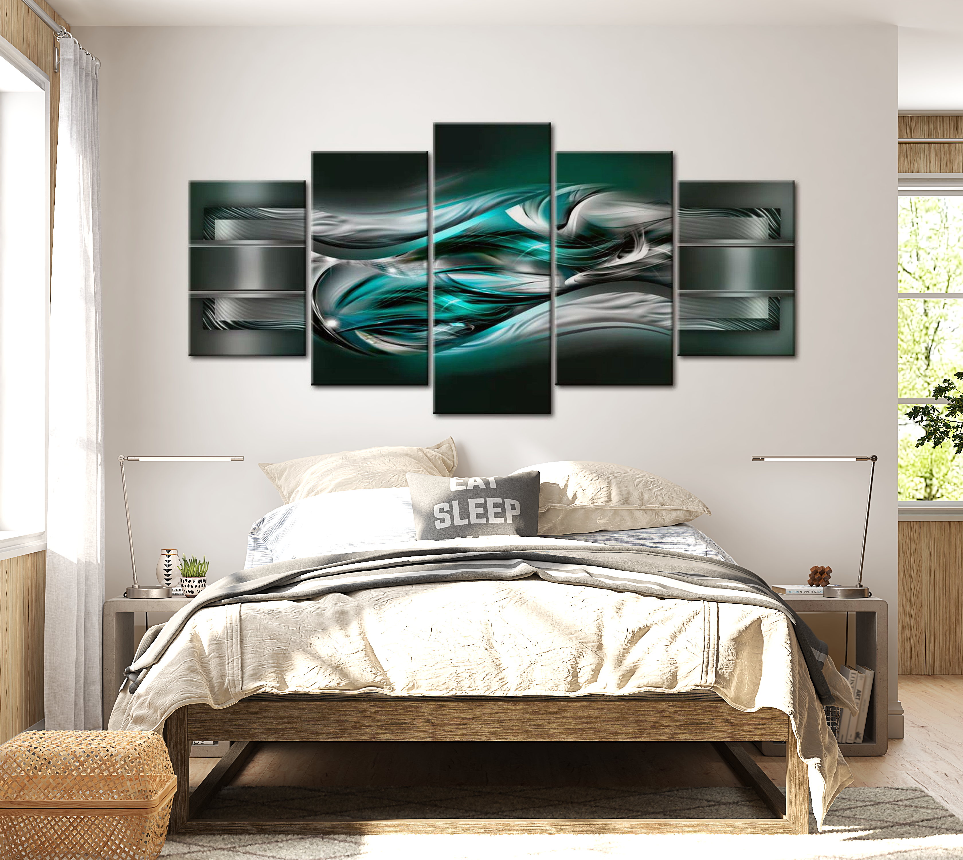 Stretched Canvas Glamour Art - Mint - Fragrance 40"Wx20"H