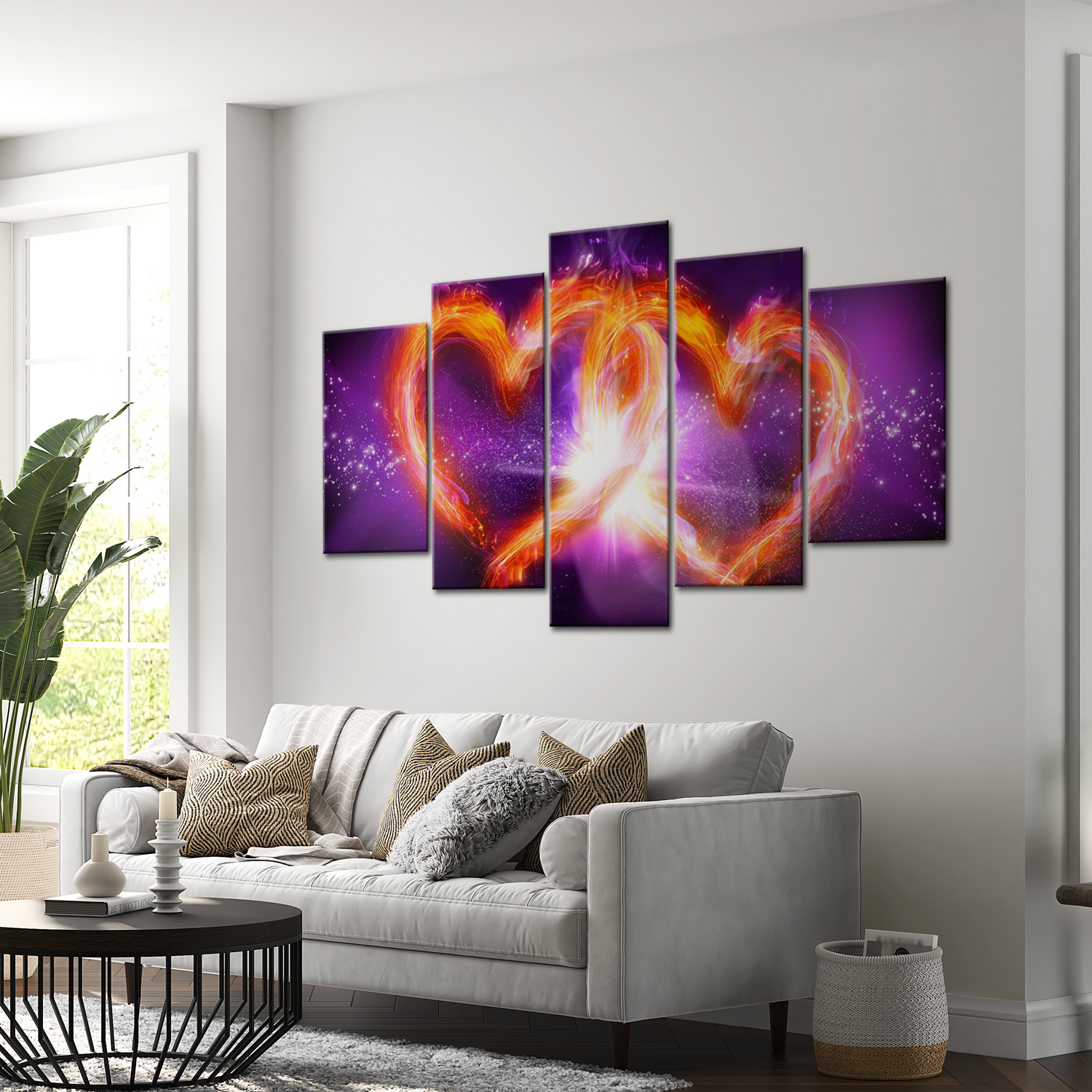 Stretched Canvas Glamour Art - Flames Of Love 40"Wx20"H