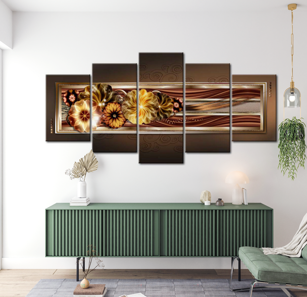 Glam Canvas Wall Art - Floral Serenade - 5 Pieces
