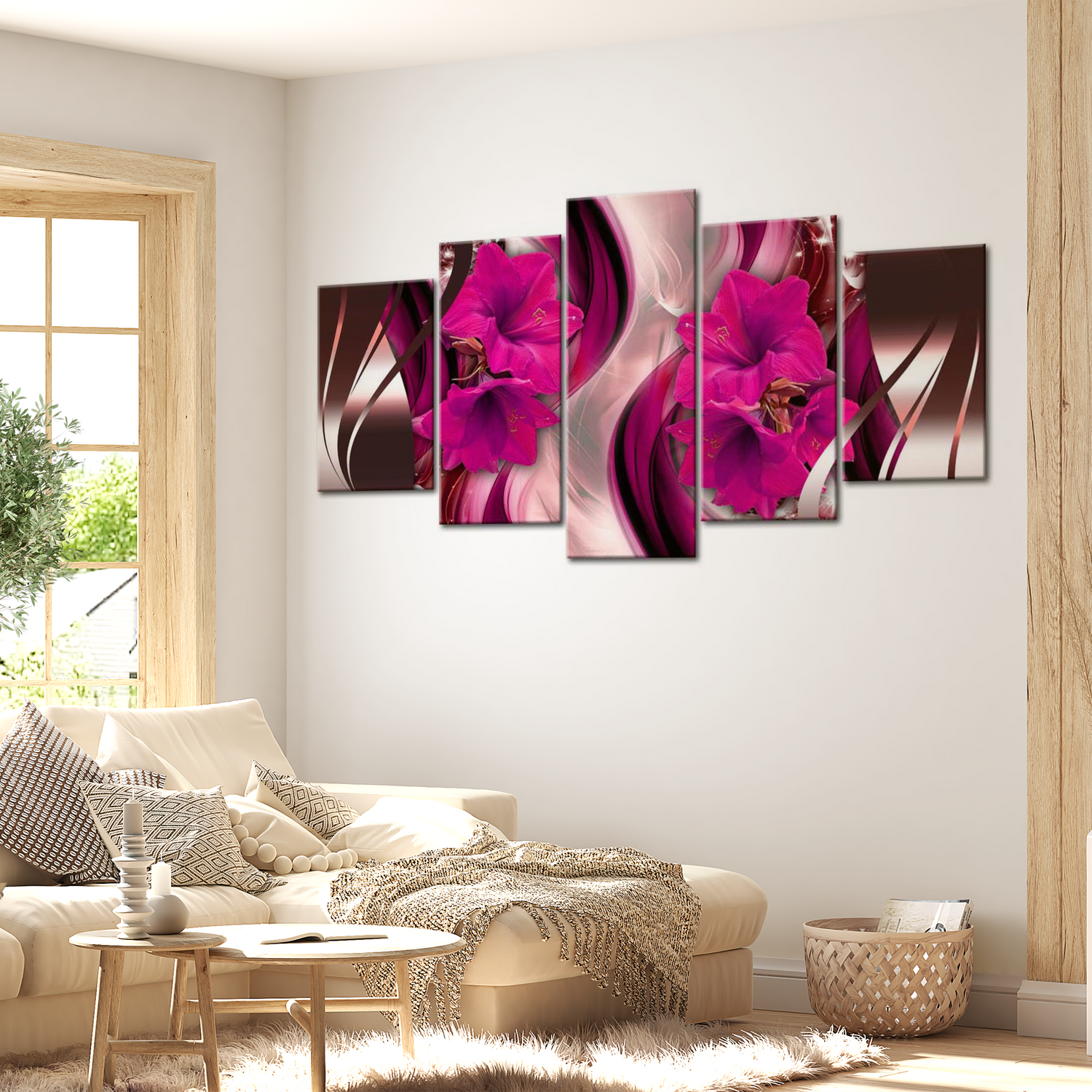 Stretched Canvas Glamour Art - Fuchsia Evening 40"Wx20"H
